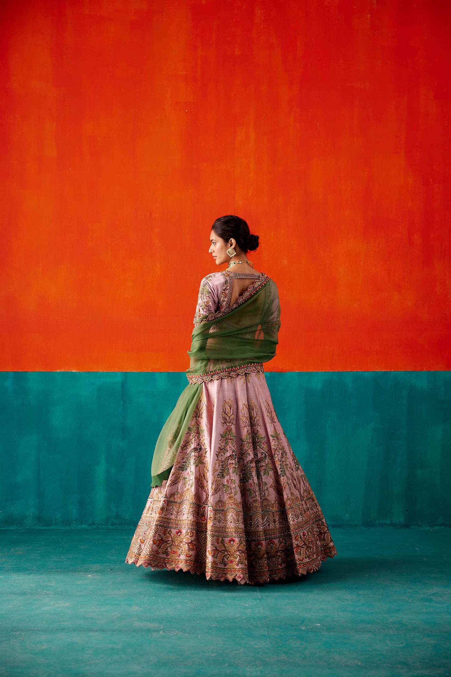 Light Rose Lehenga Set