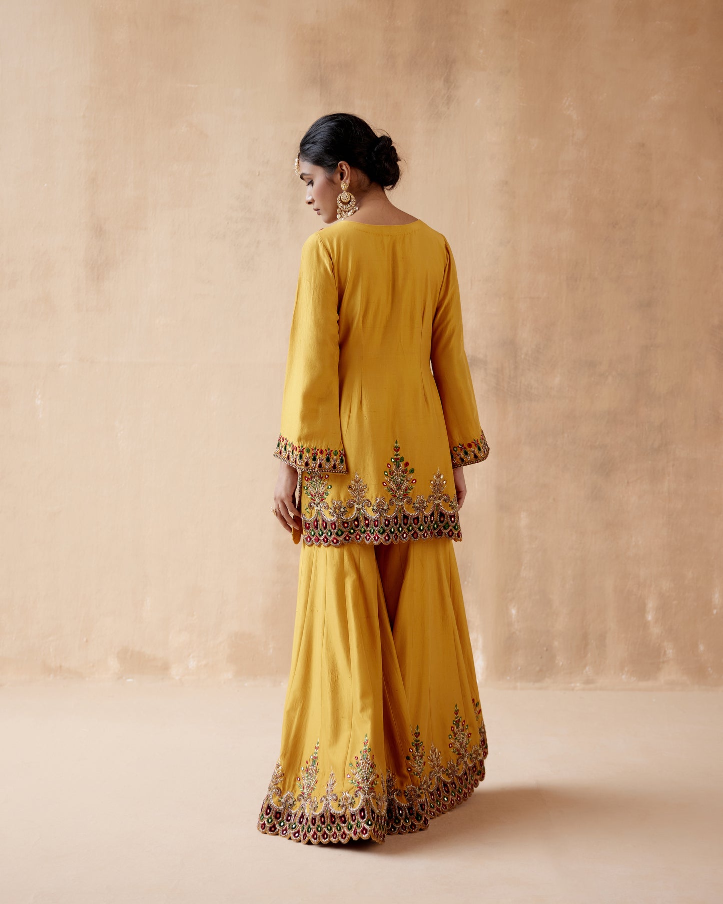 Mustard Sharara Set