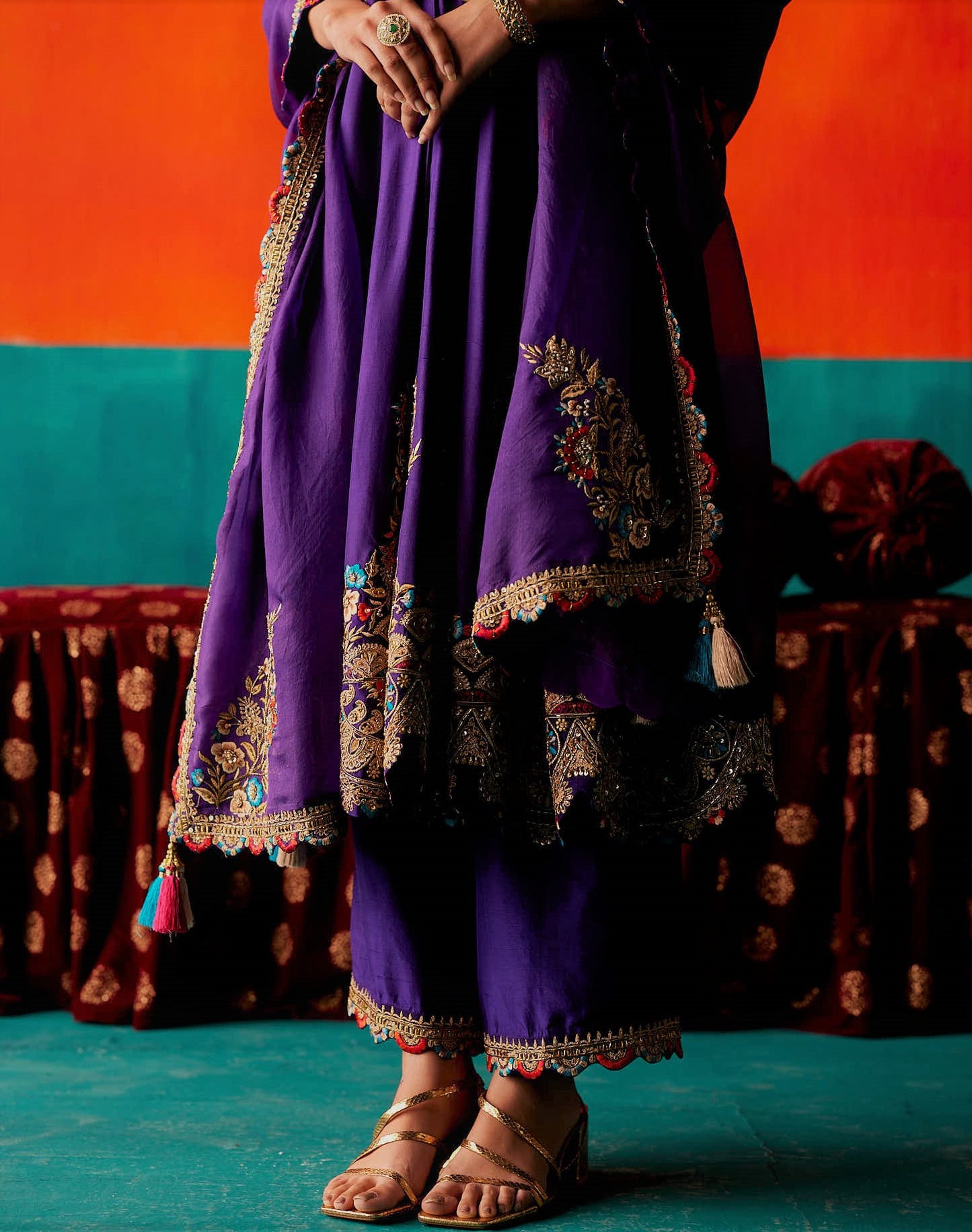 Luxury Purple Anarkali Set