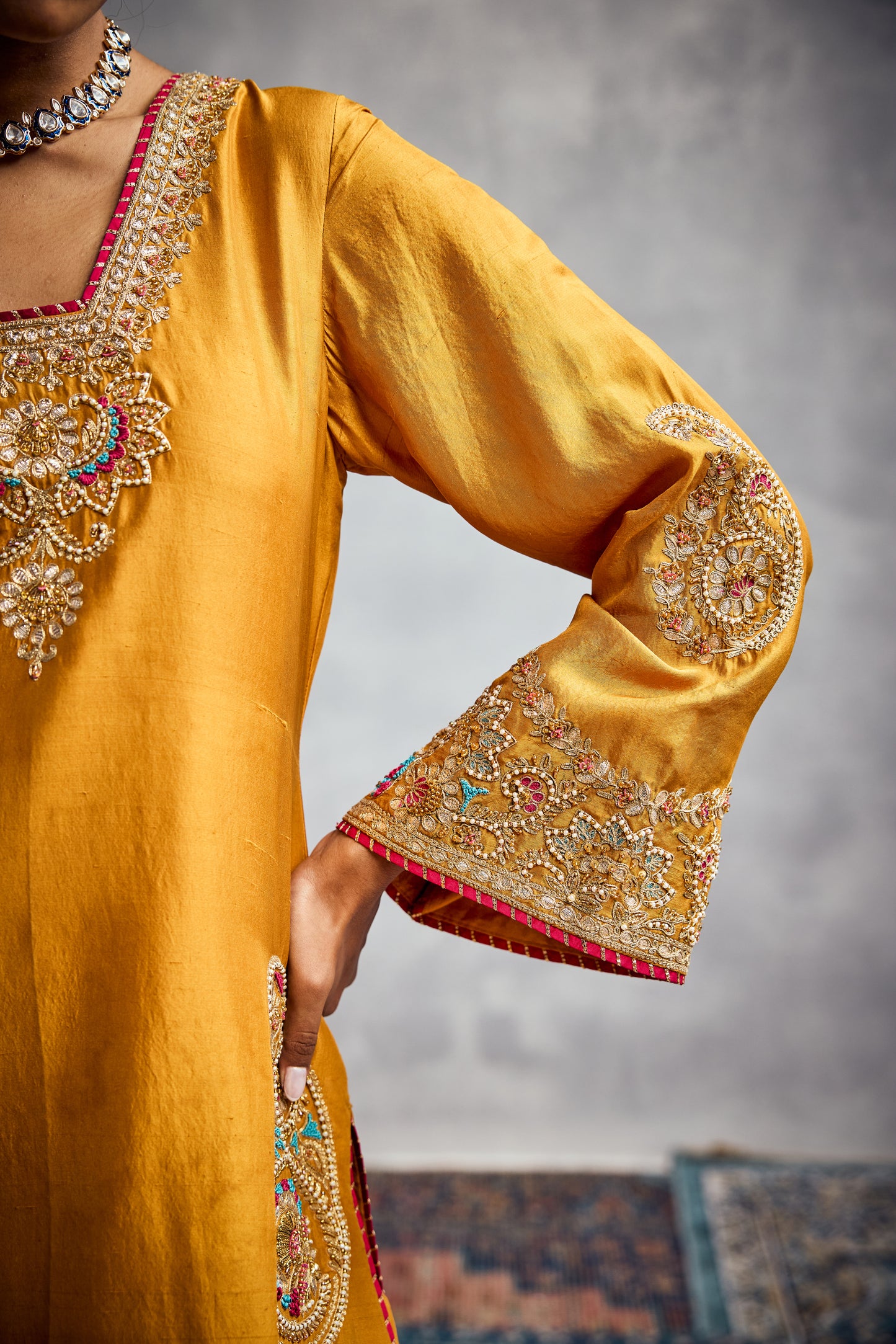 MUSTARD KURTA SET