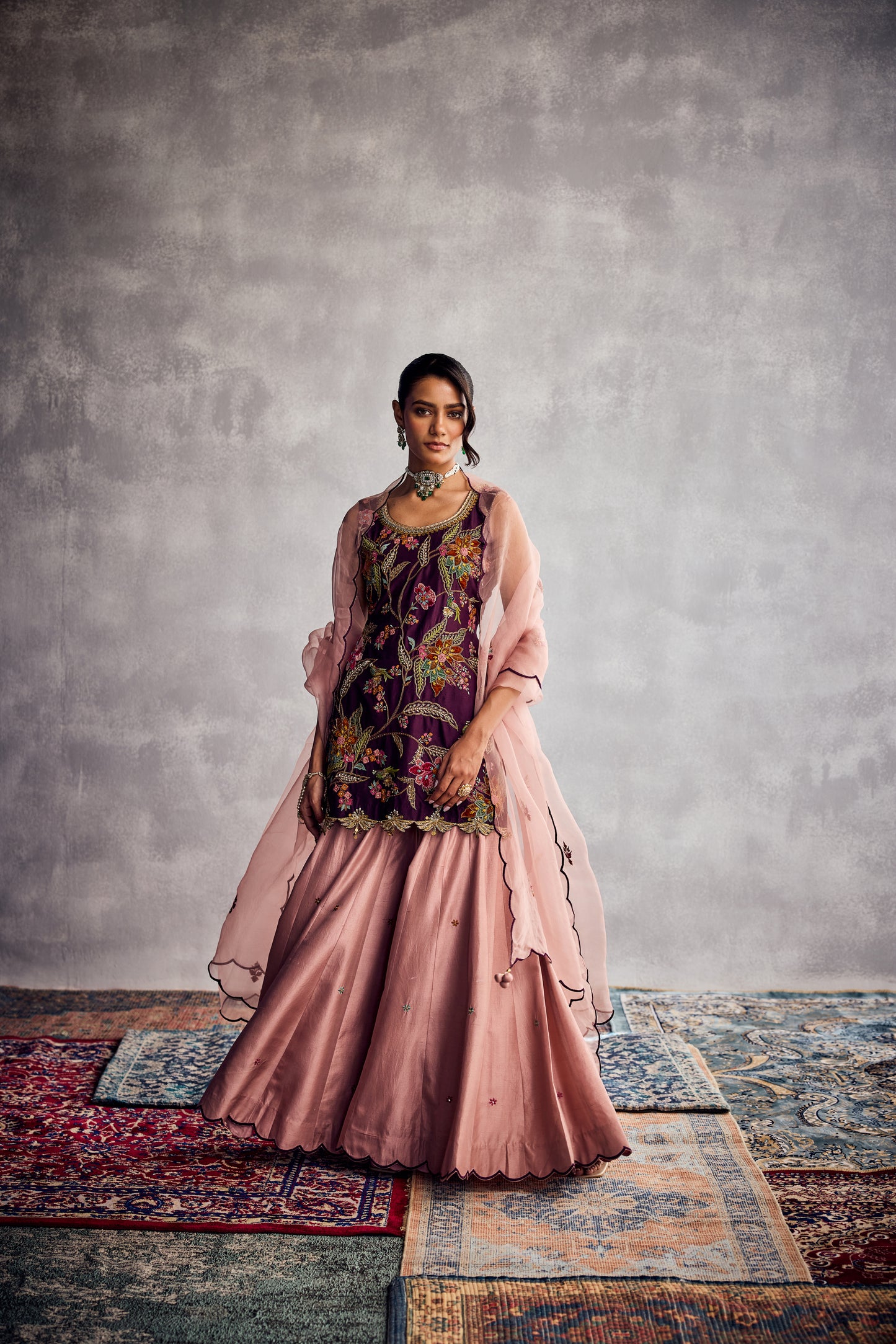 DARK PURPLE SHARARA SET