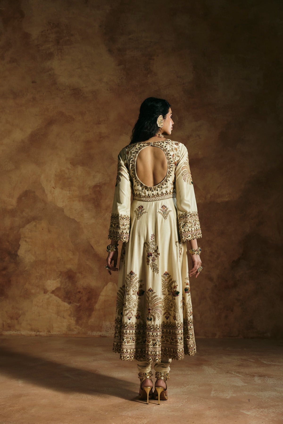 Ivory Anarkali set