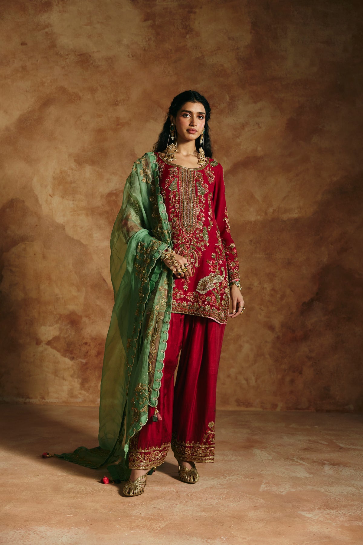 Red kurta set