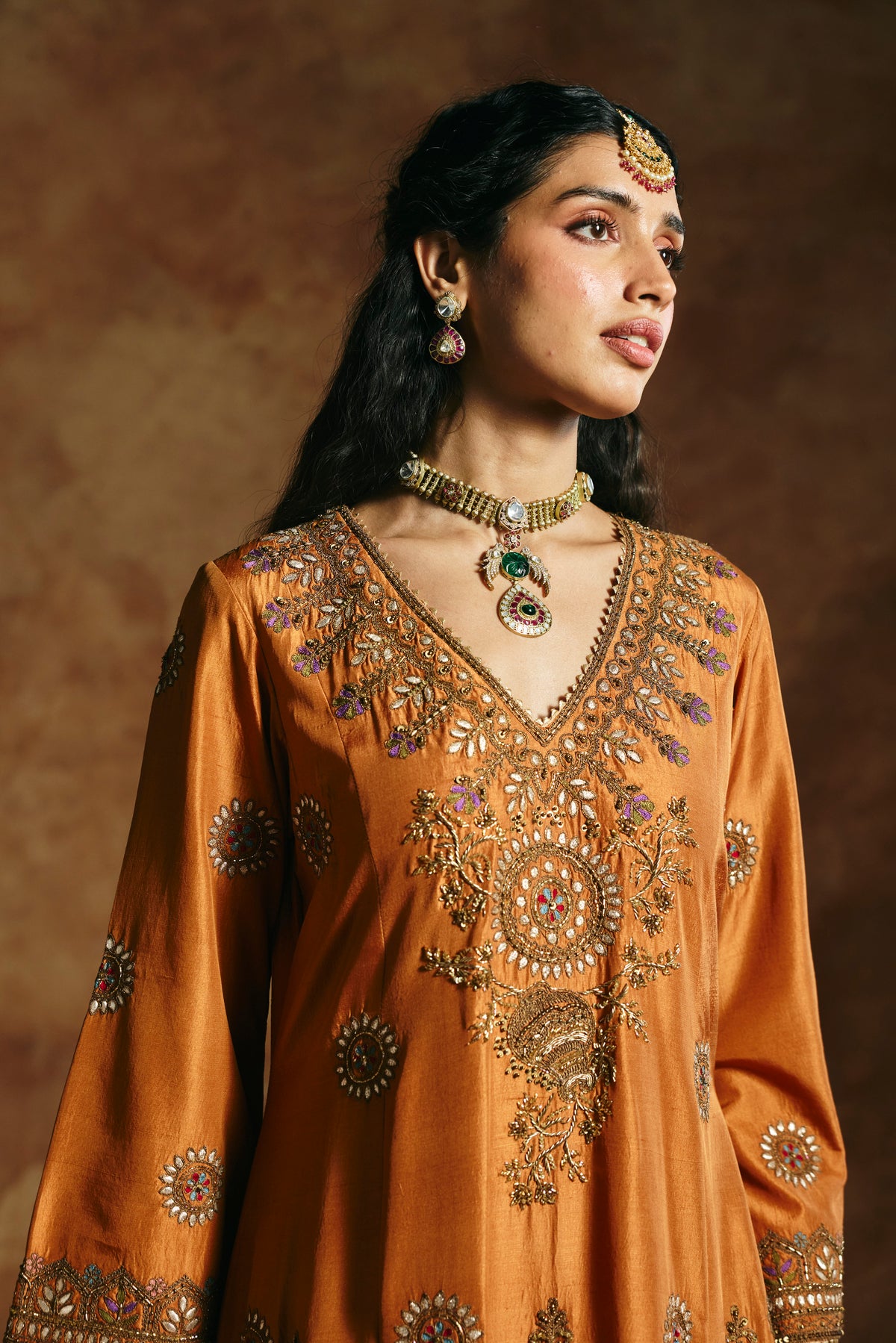 Brick rust kurta set