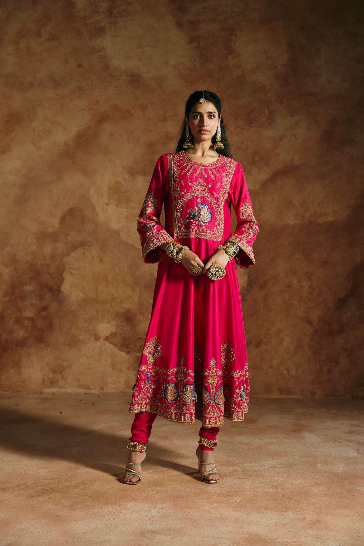 Fuchsia pink kurta set