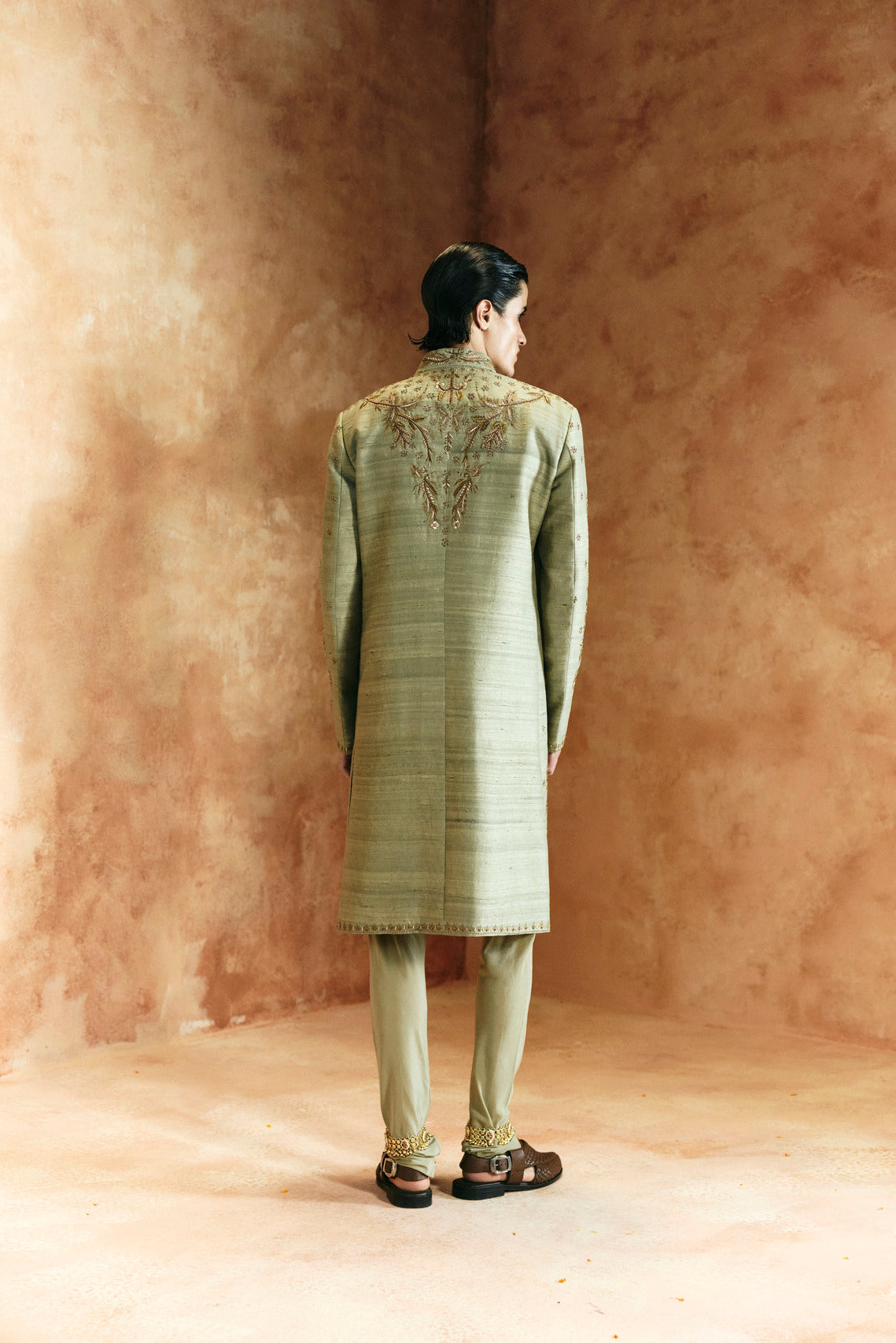 Earthy Green Sherwani set