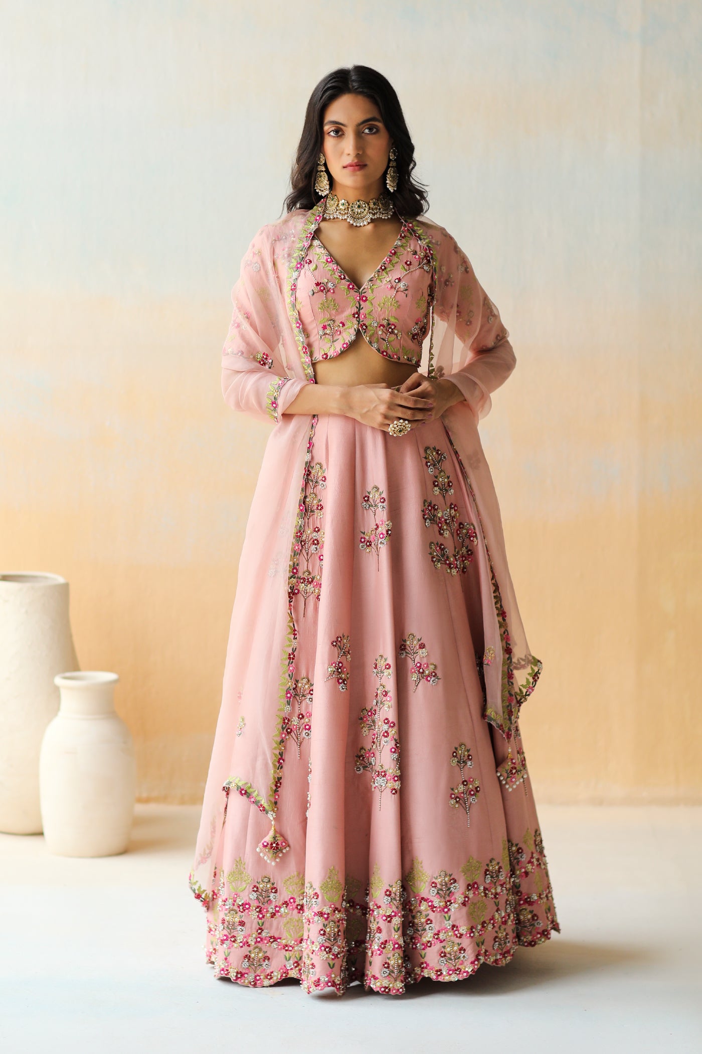 Onion pink lehenga set
