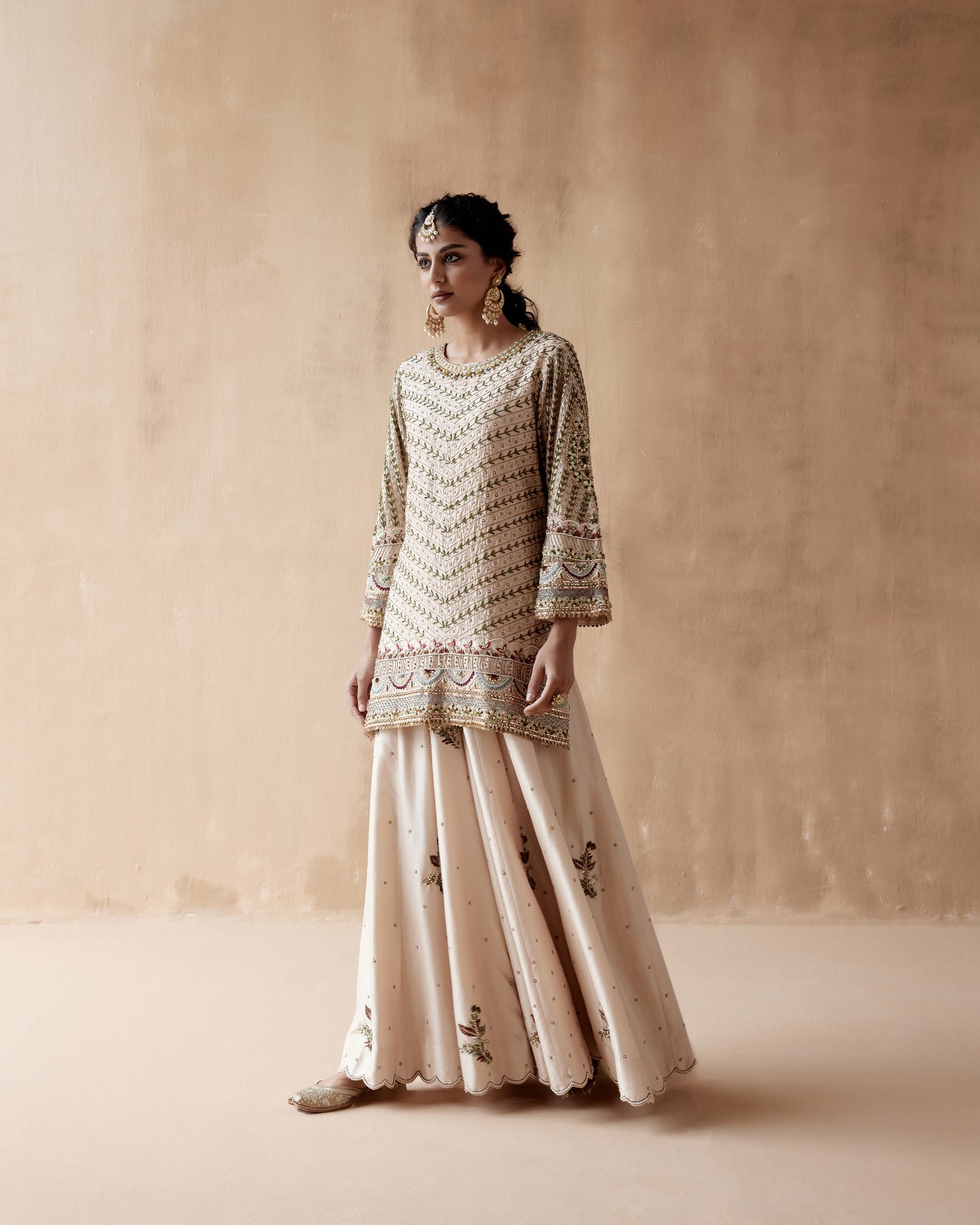 Ivory Tunic & Sharara Set