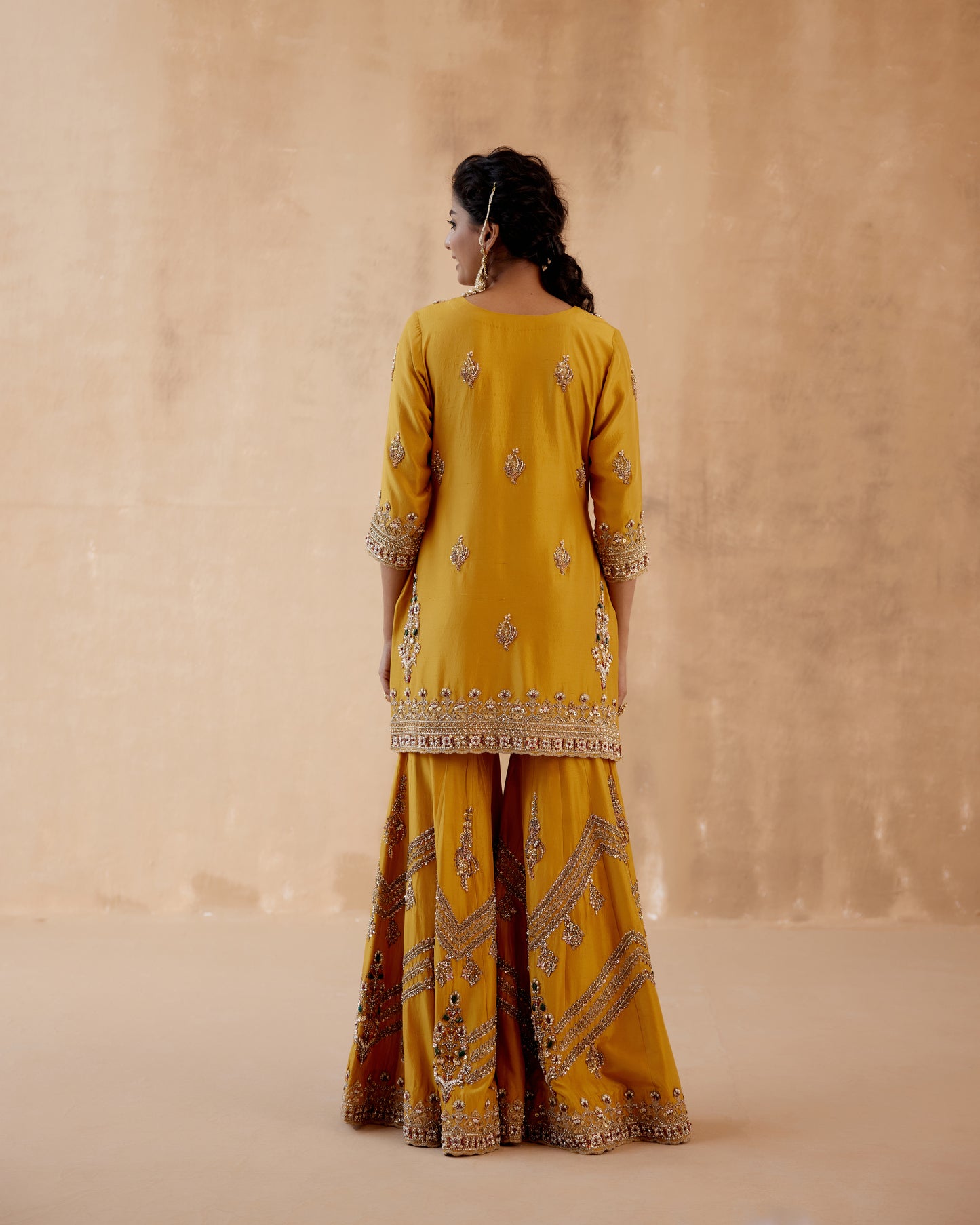 Mustard Sharara Set