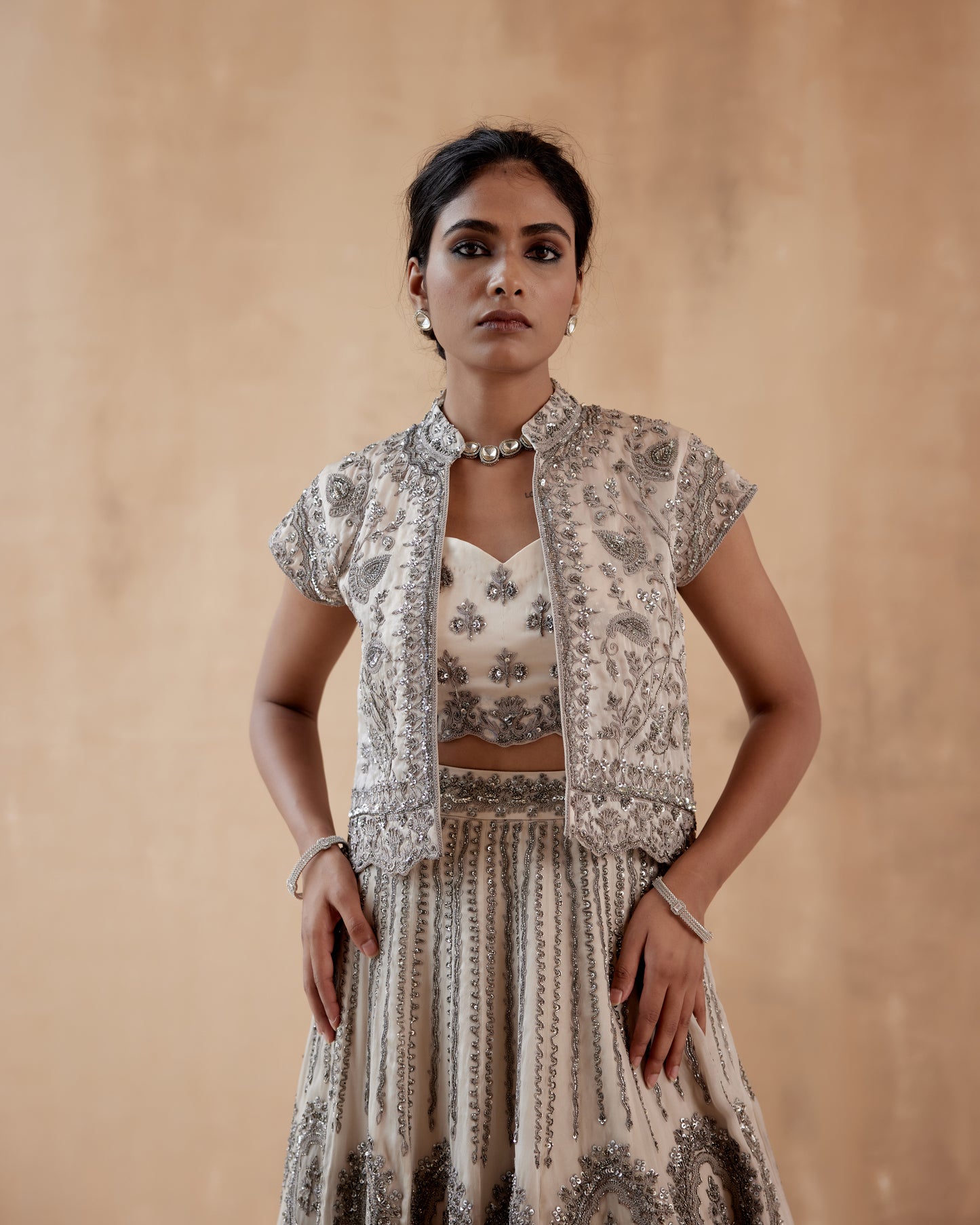 Grey Lehenga Set