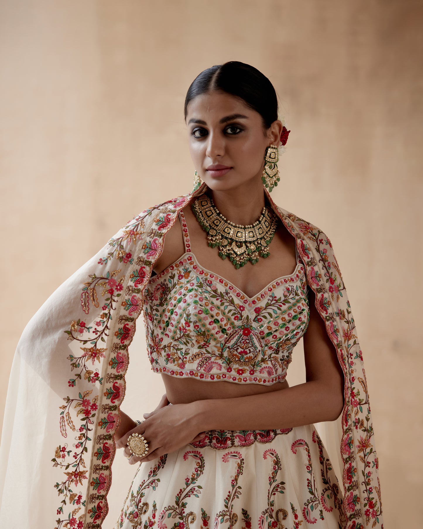 Ivory Lehenga Set