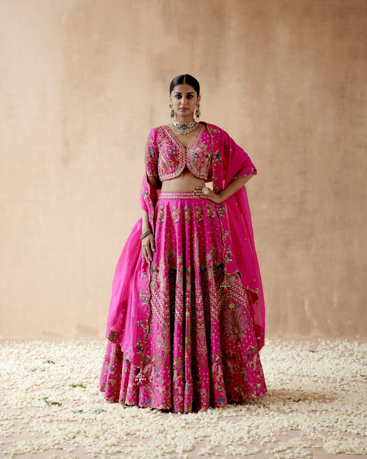 Fuchsia lehenga Set