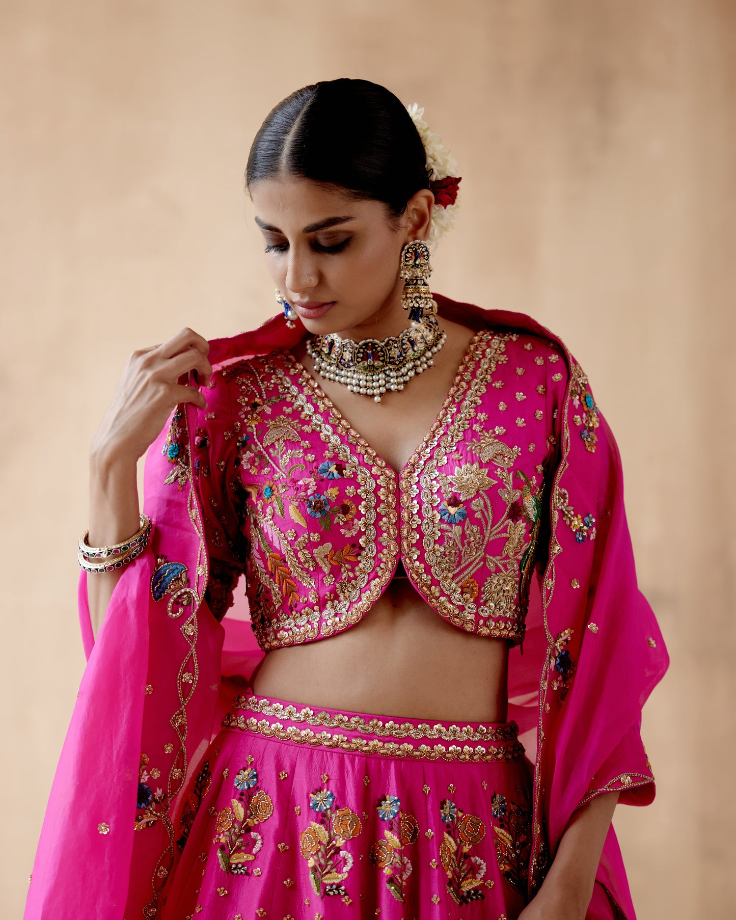 Fuchsia lehenga Set