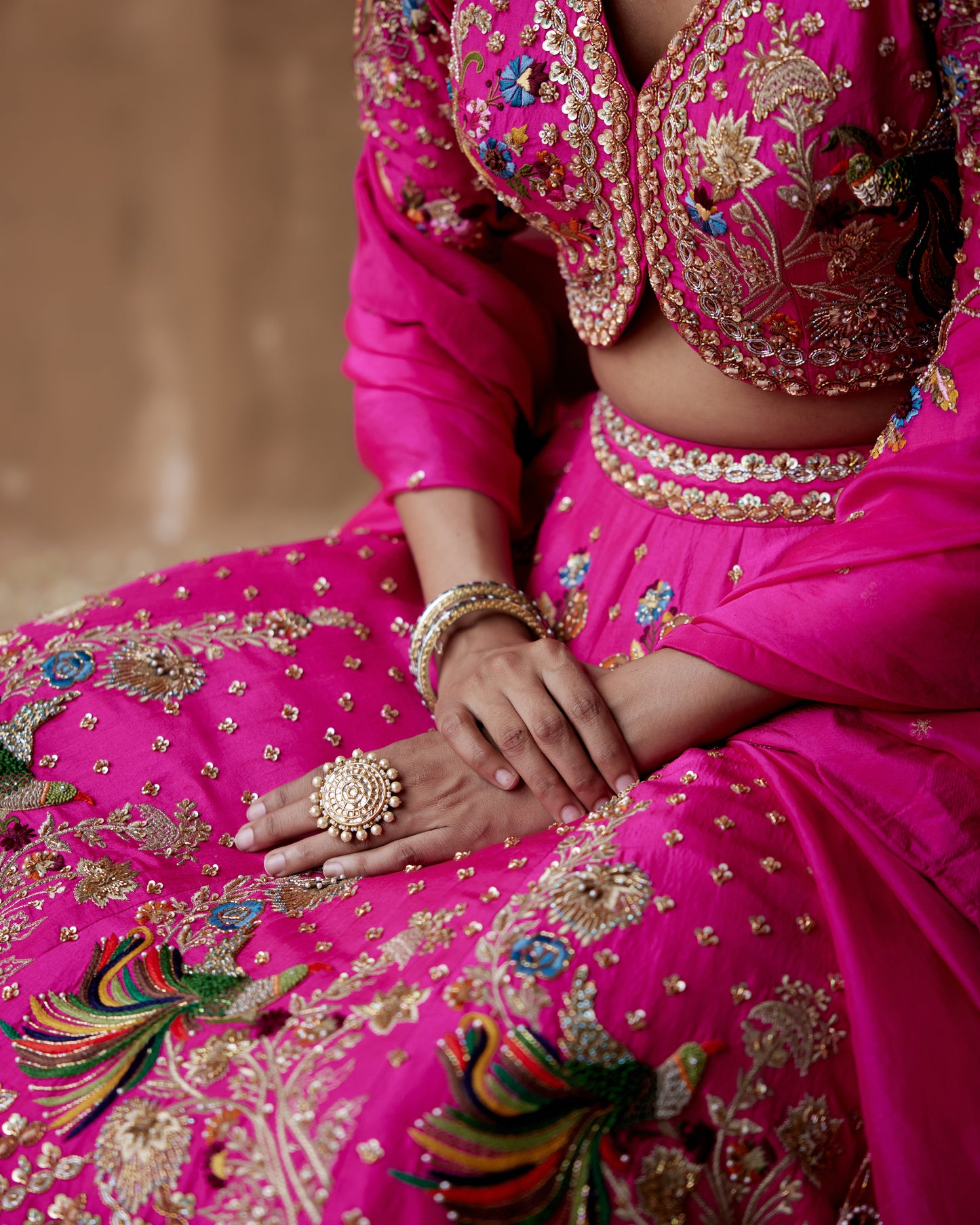 Fuchsia lehenga Set