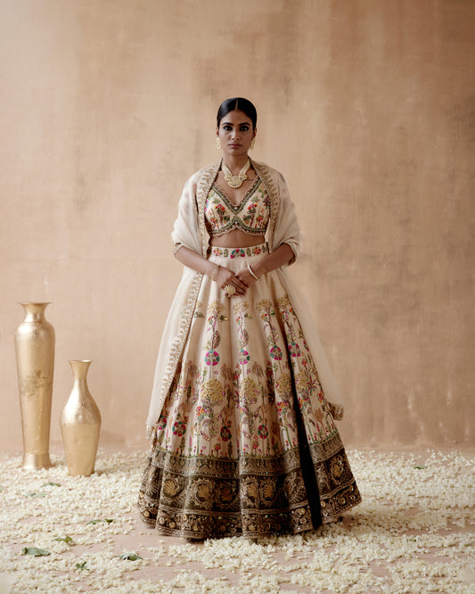 Ivory  lehenga Set