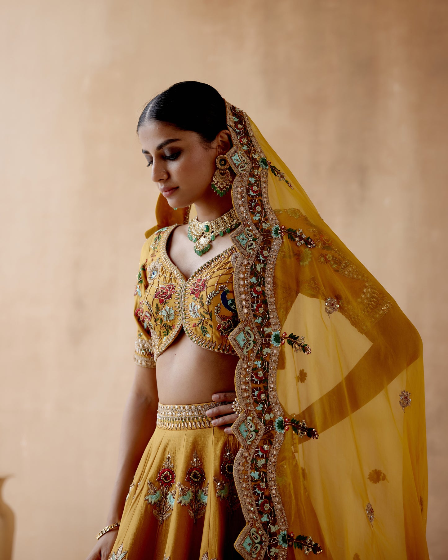 Mustard Lehenga Set