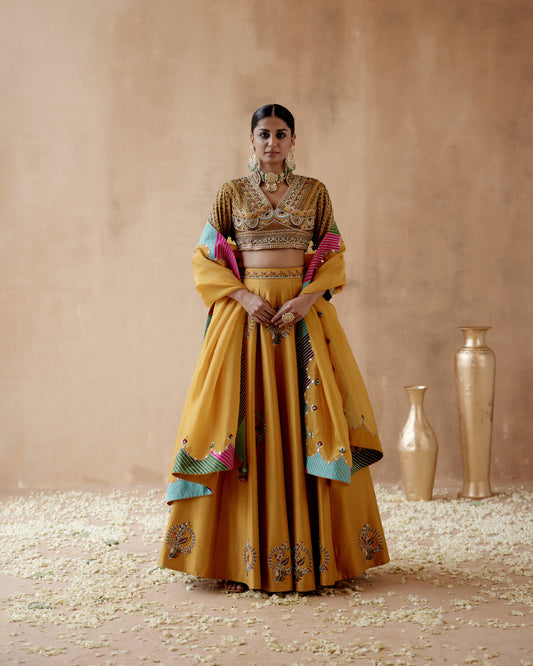 Mustard Lehenga Set