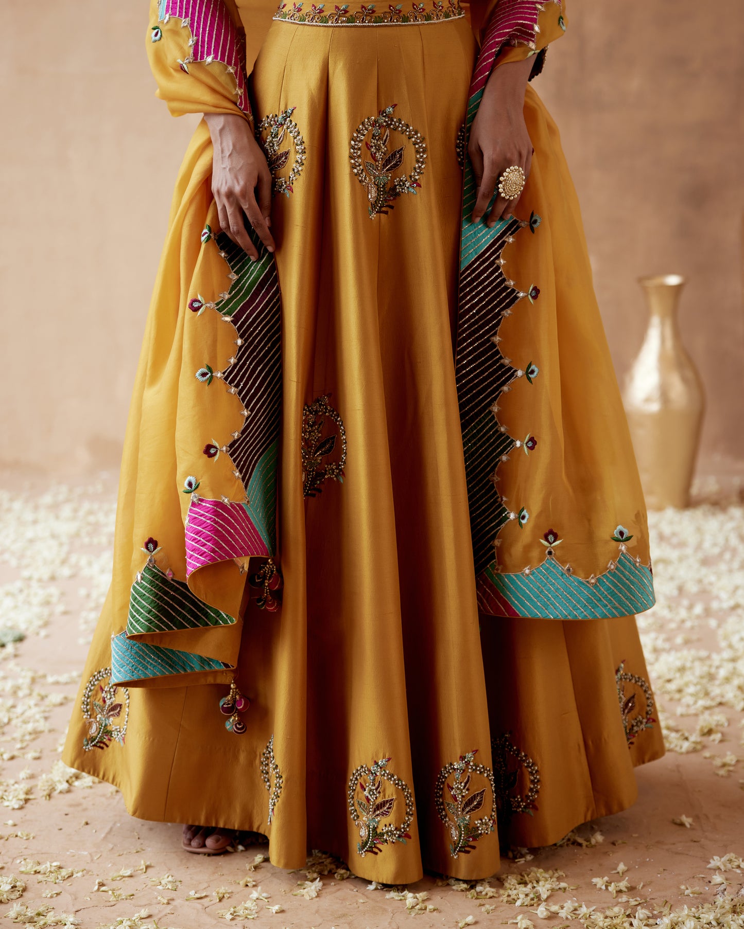 Mustard Lehenga Set