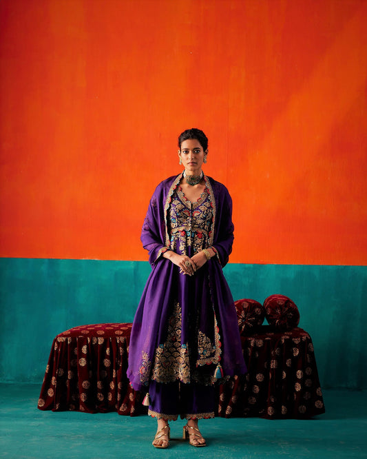 Luxury Purple Anarkali Set