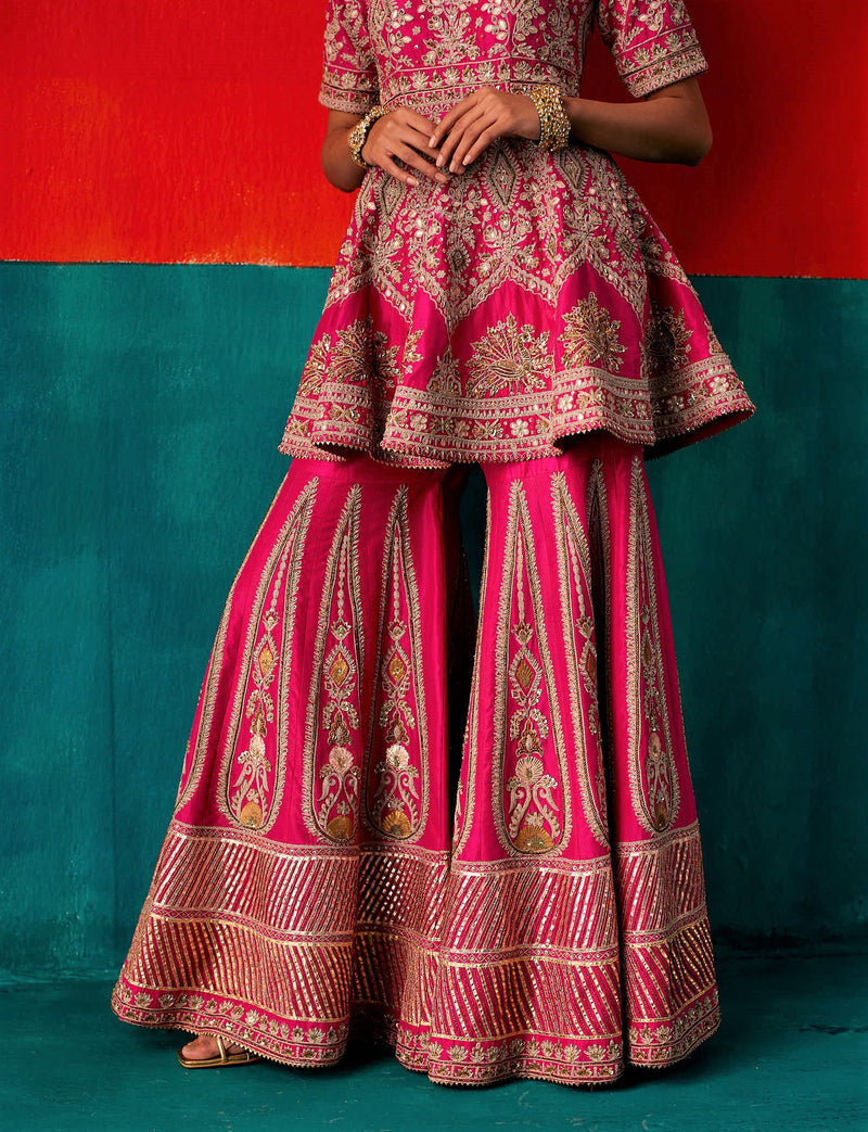 Bright Pink sharara Set