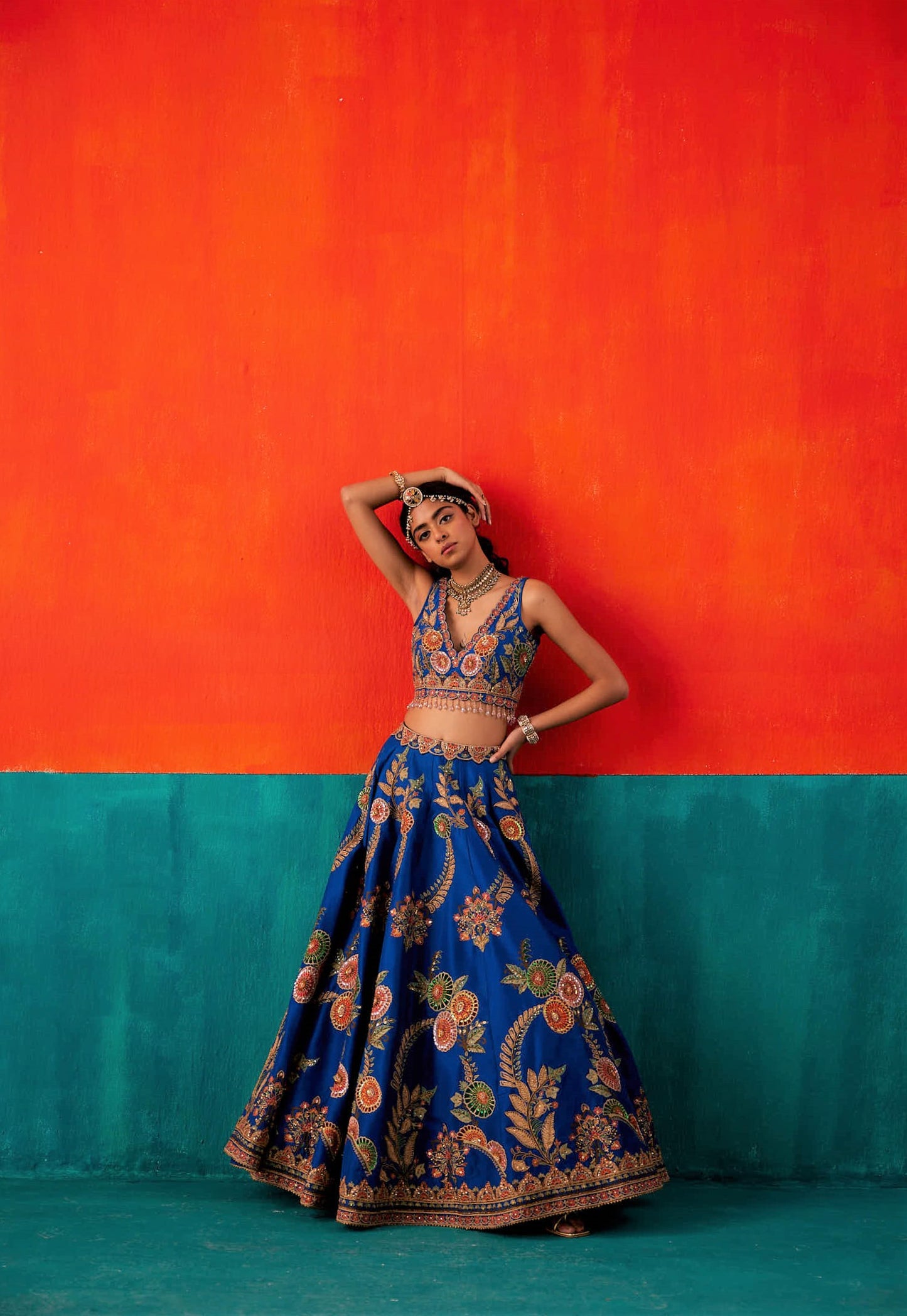 Electric Blue Lehenga Set