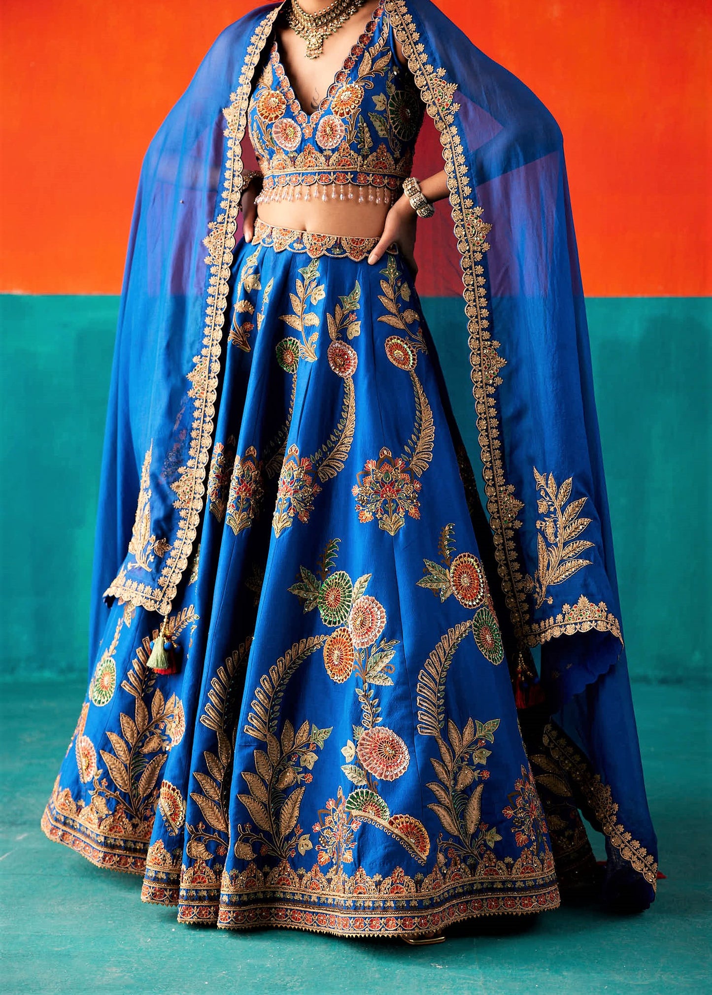 Electric Blue Lehenga Set