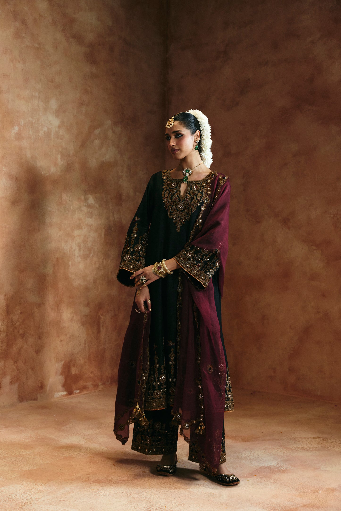 Black copper kurta set