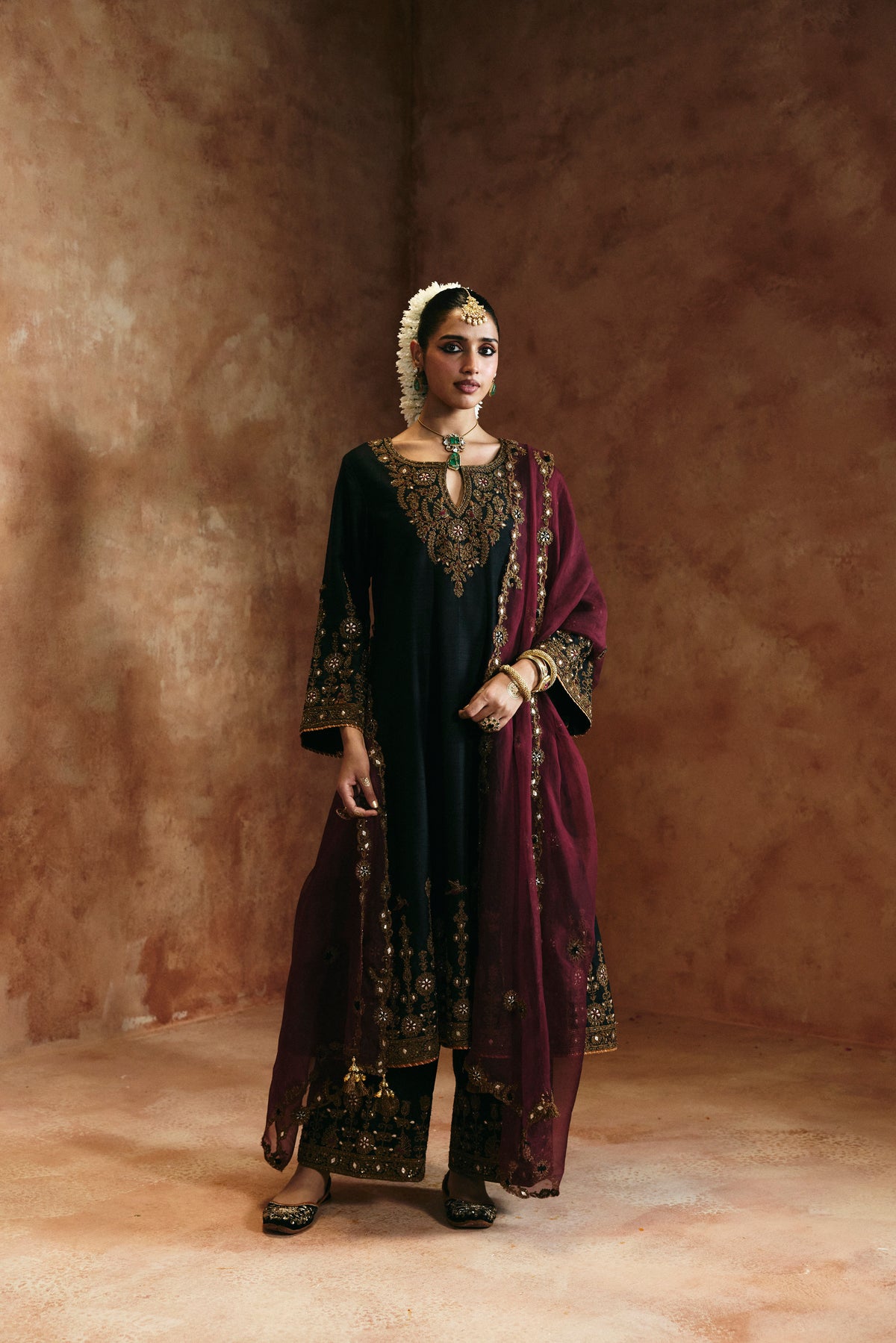 Black copper kurta set