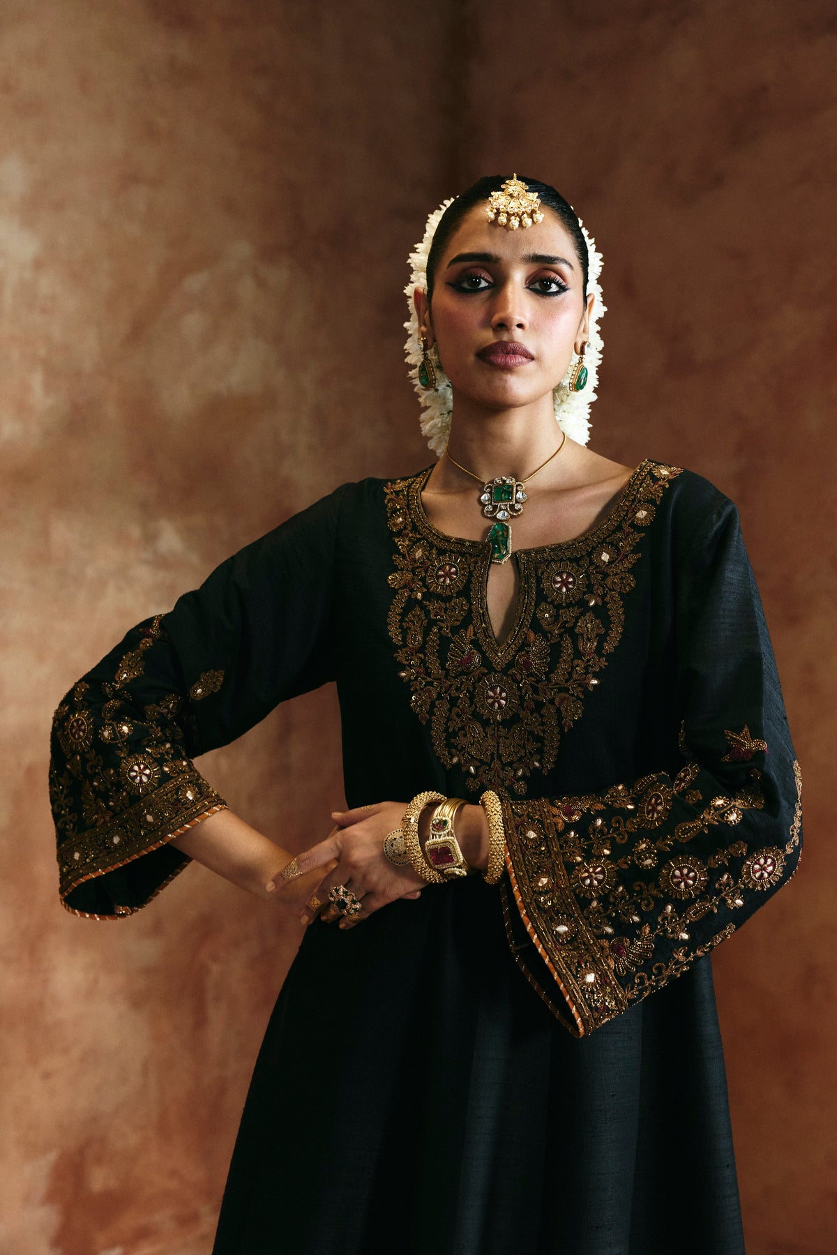 Black copper kurta set