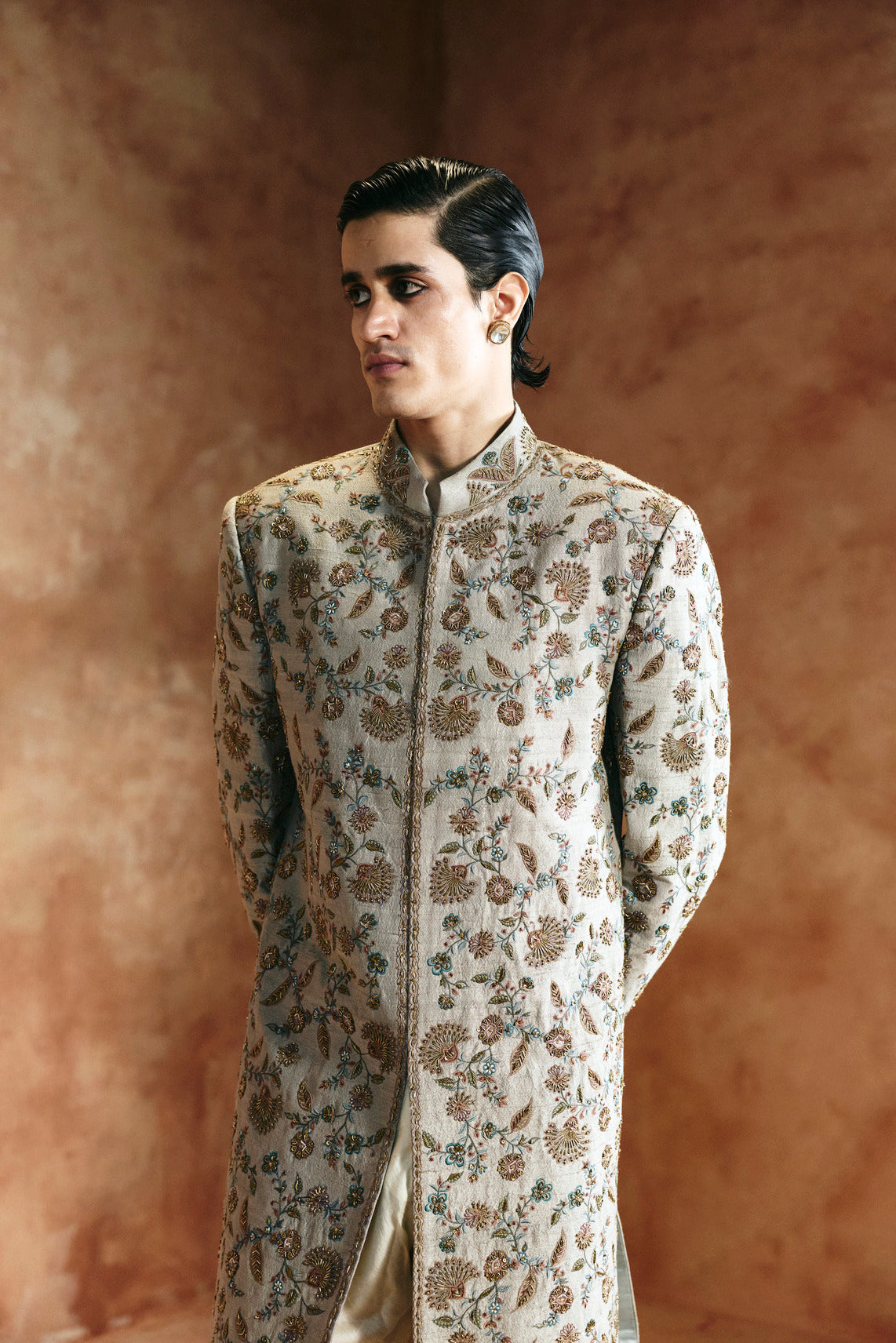 Light beige sherwani set