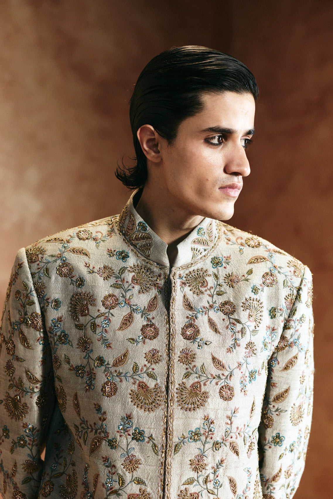 Light beige sherwani set