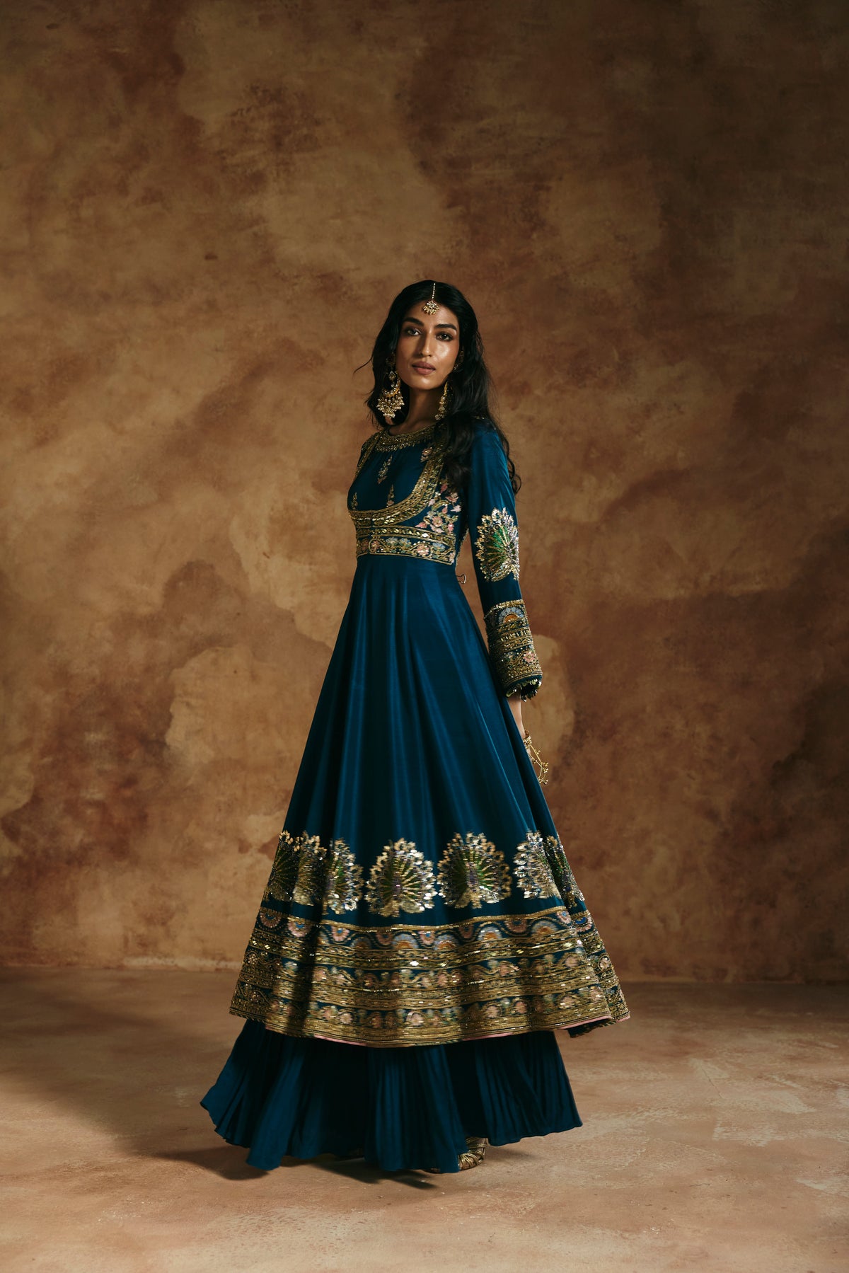 Teal Anarkali set