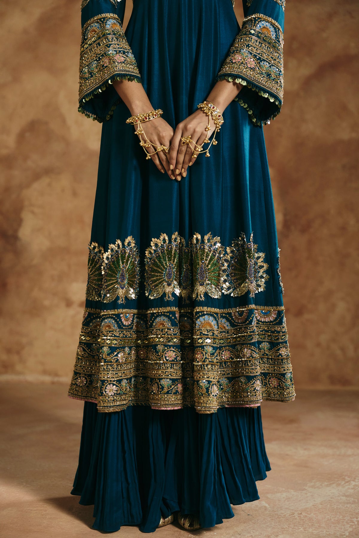 Teal Anarkali set