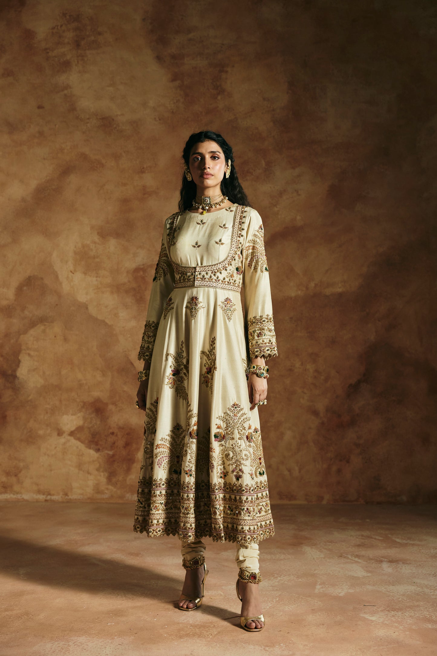 Ivory Anarkali set