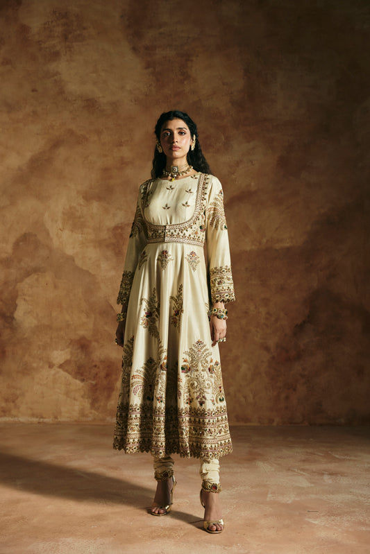 Ivory Anarkali set