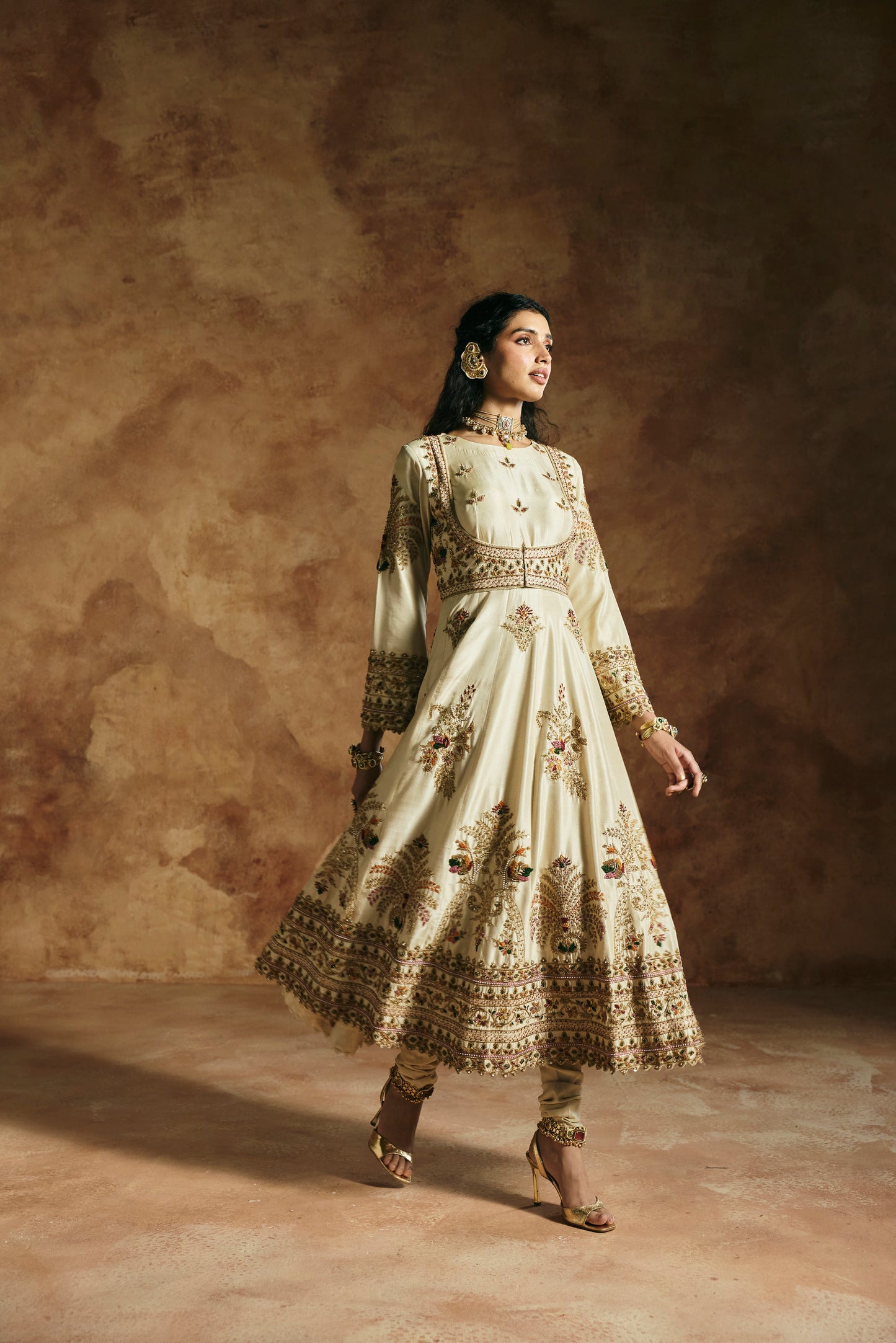 Ivory Anarkali set