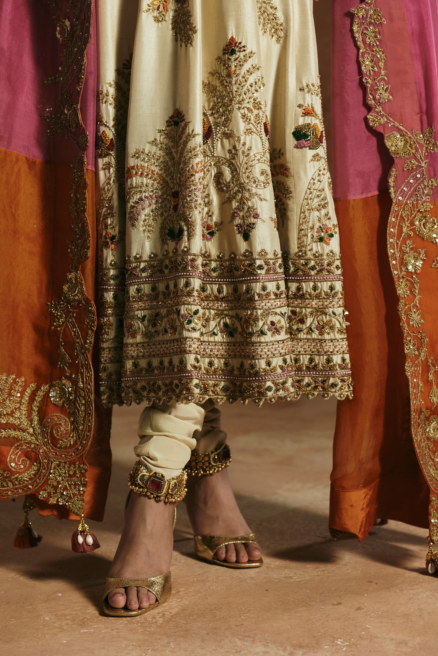 Ivory Anarkali set