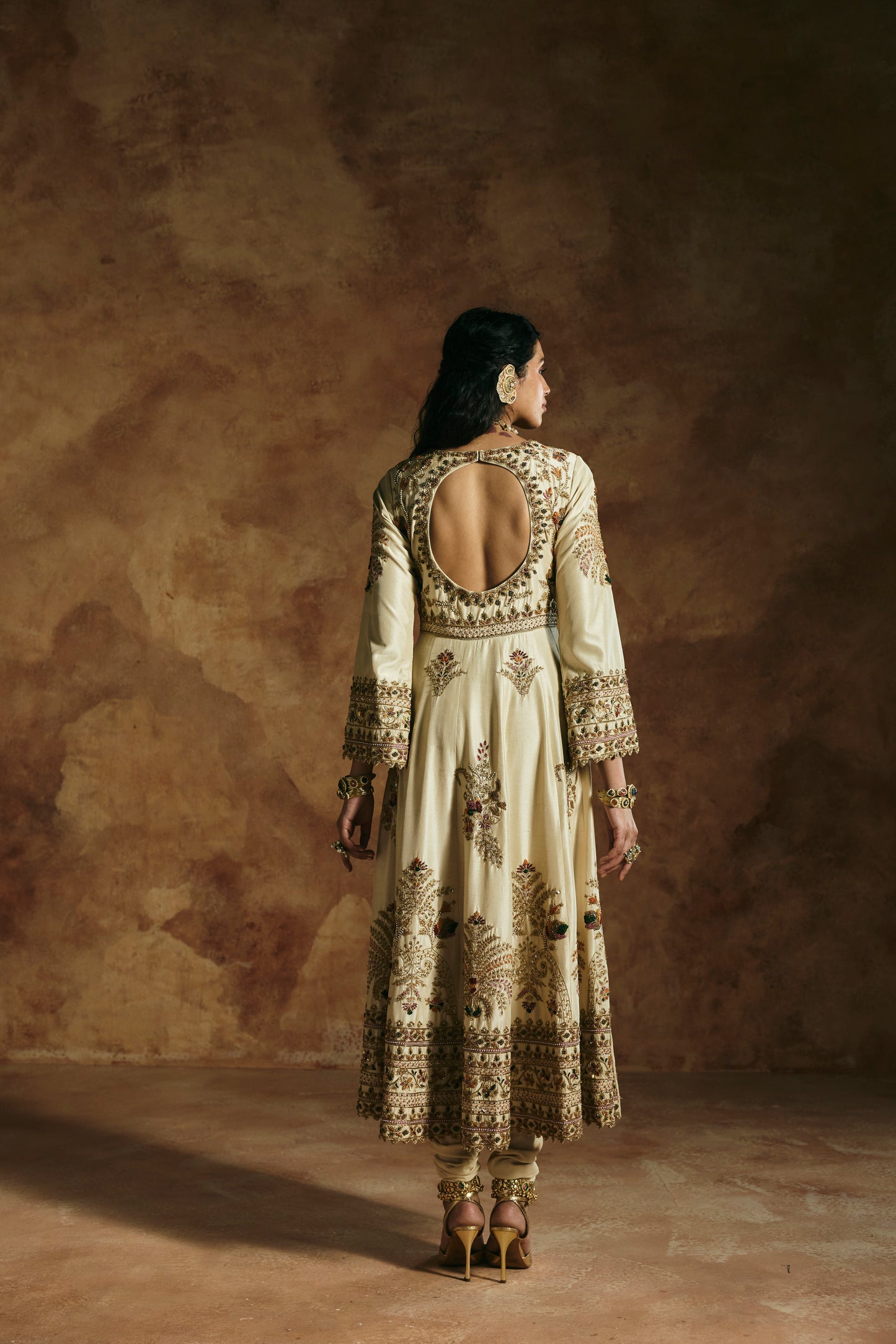 Ivory Anarkali set