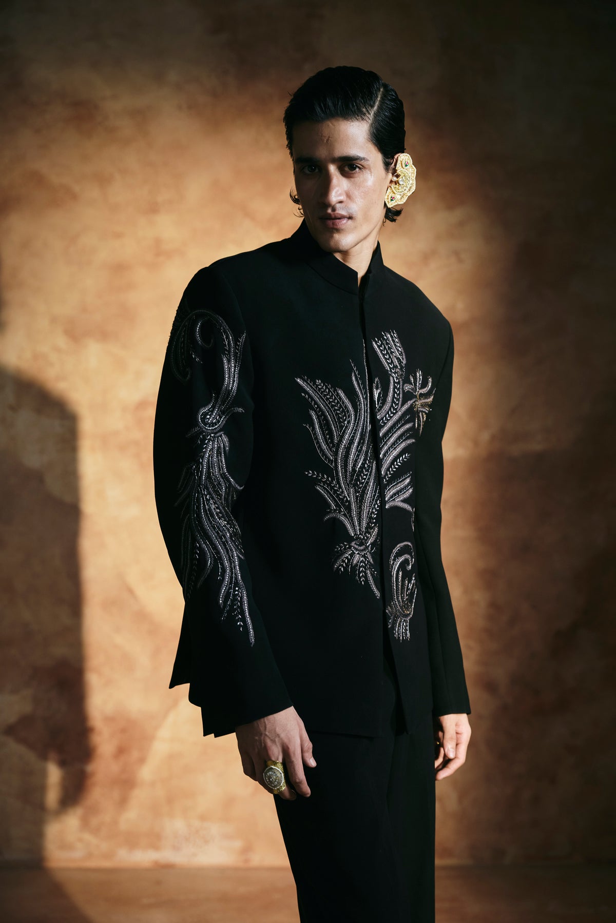 Black Bandhgala set