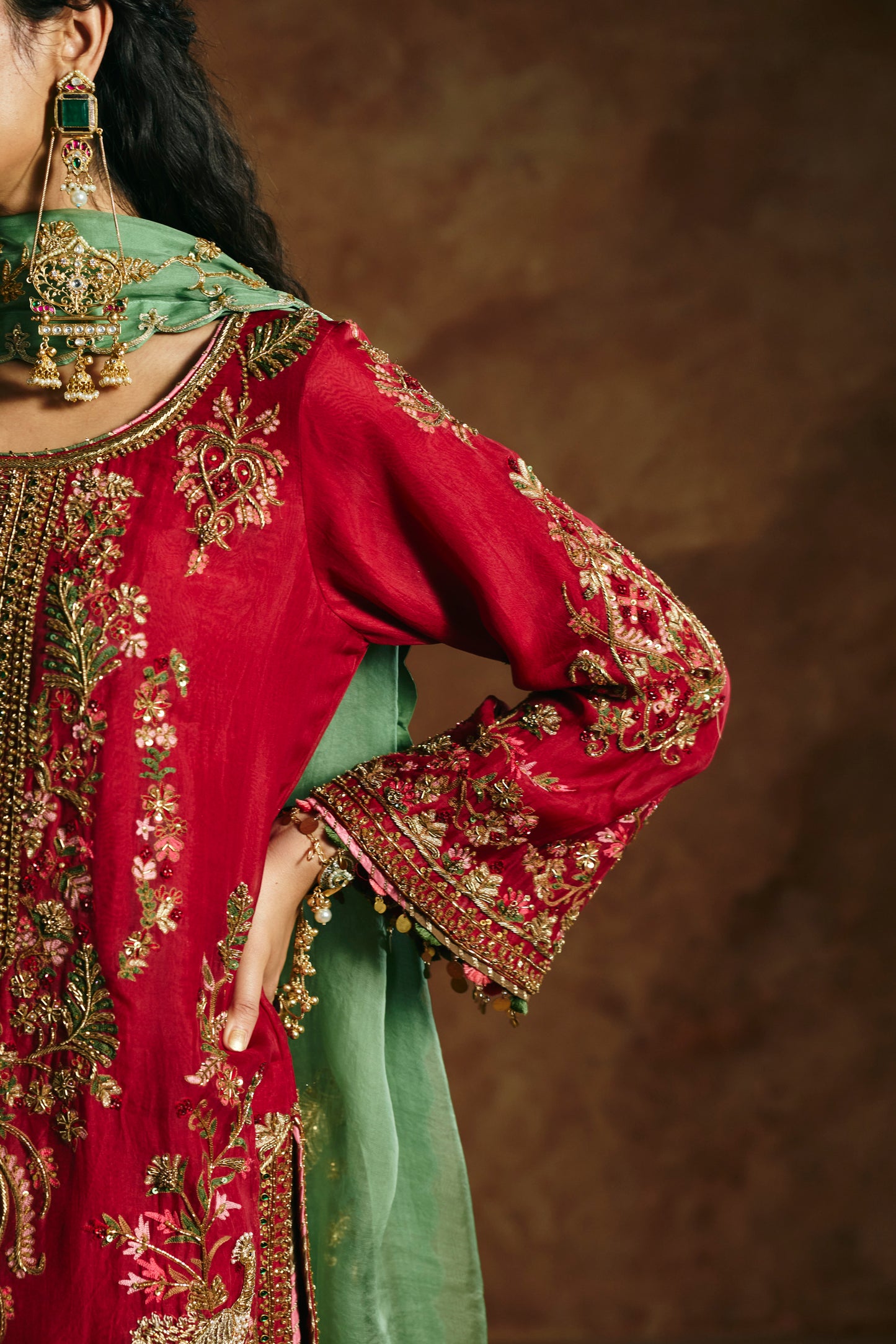 Red kurta set