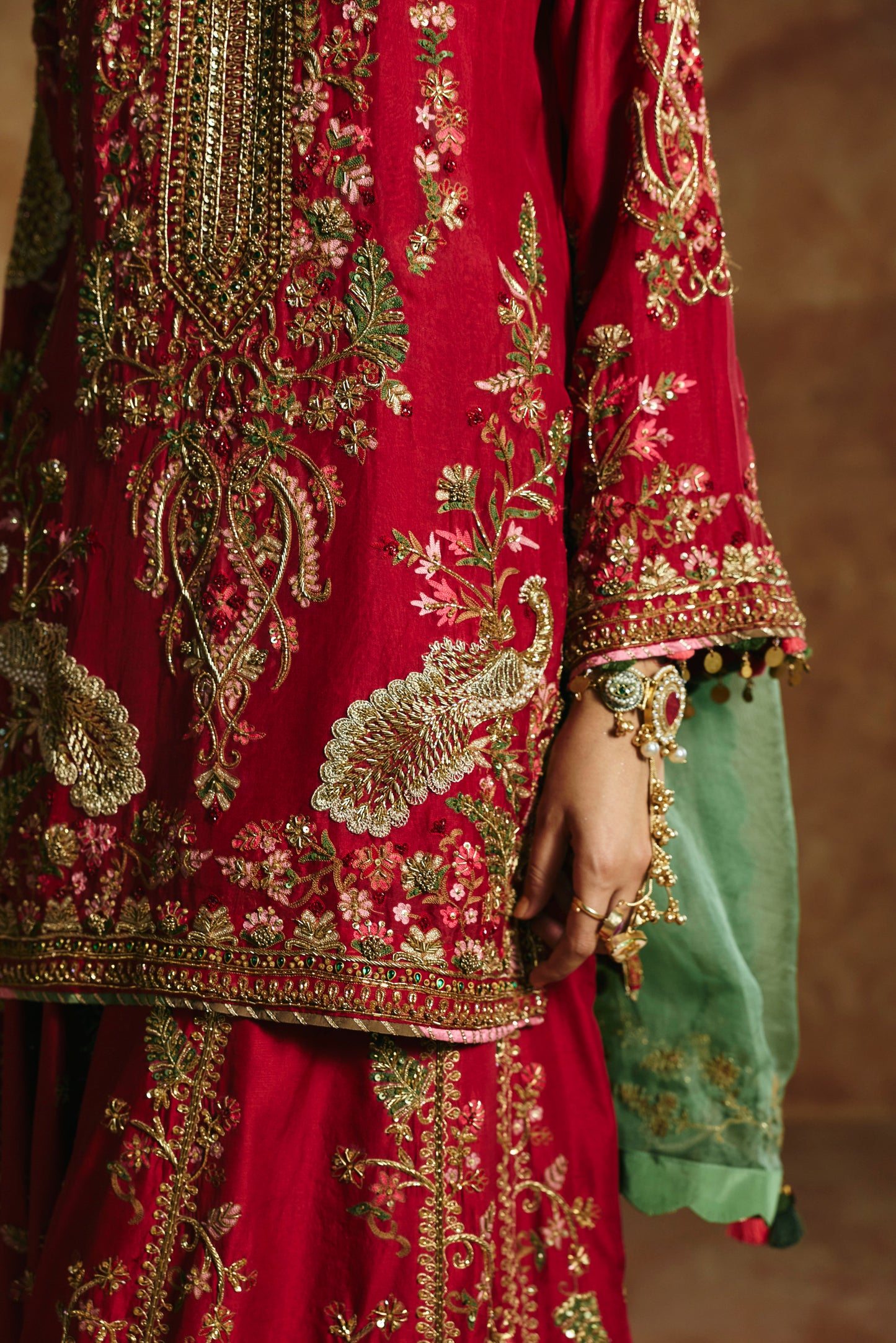 Red sharara set
