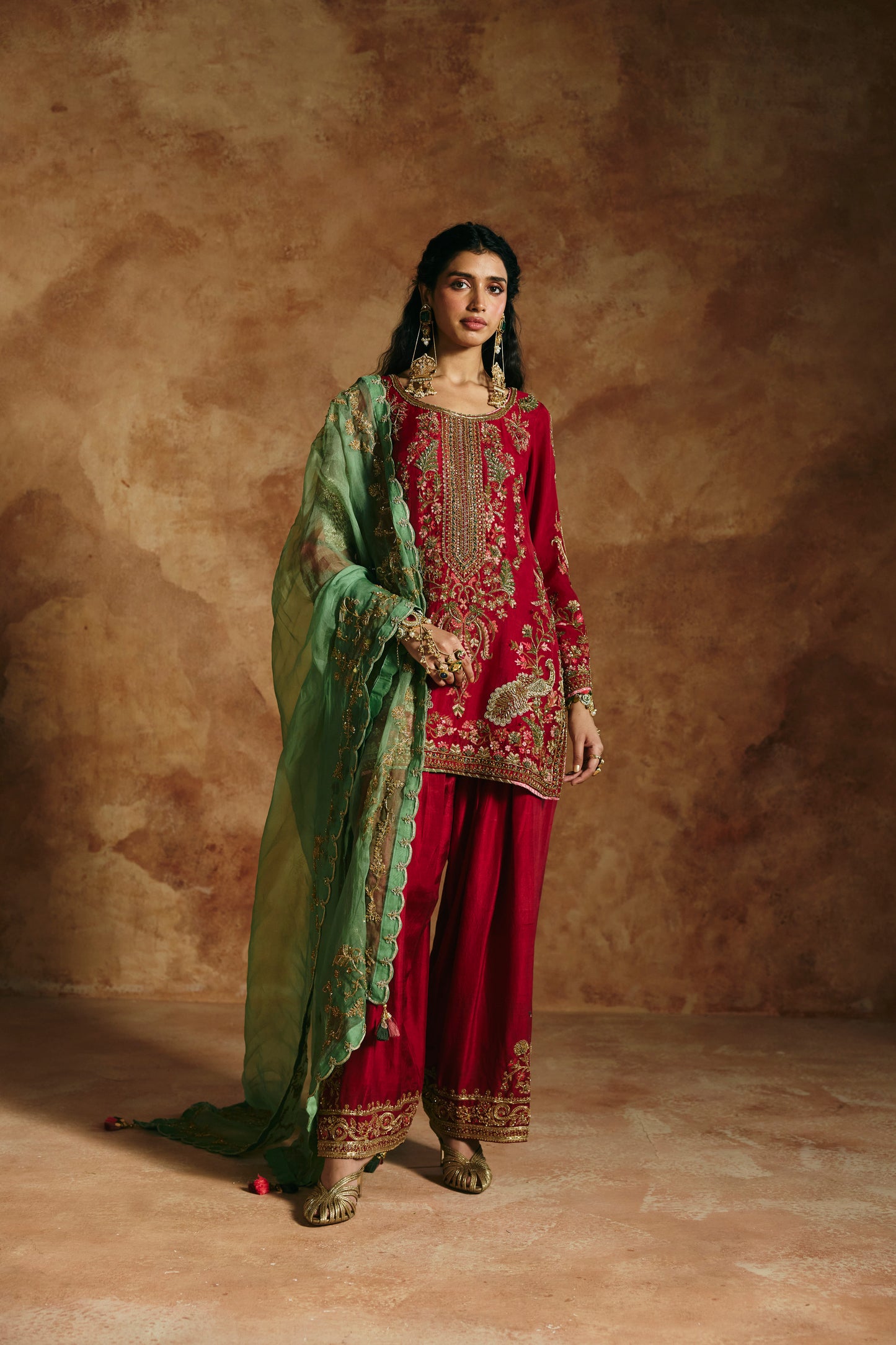 Red kurta set