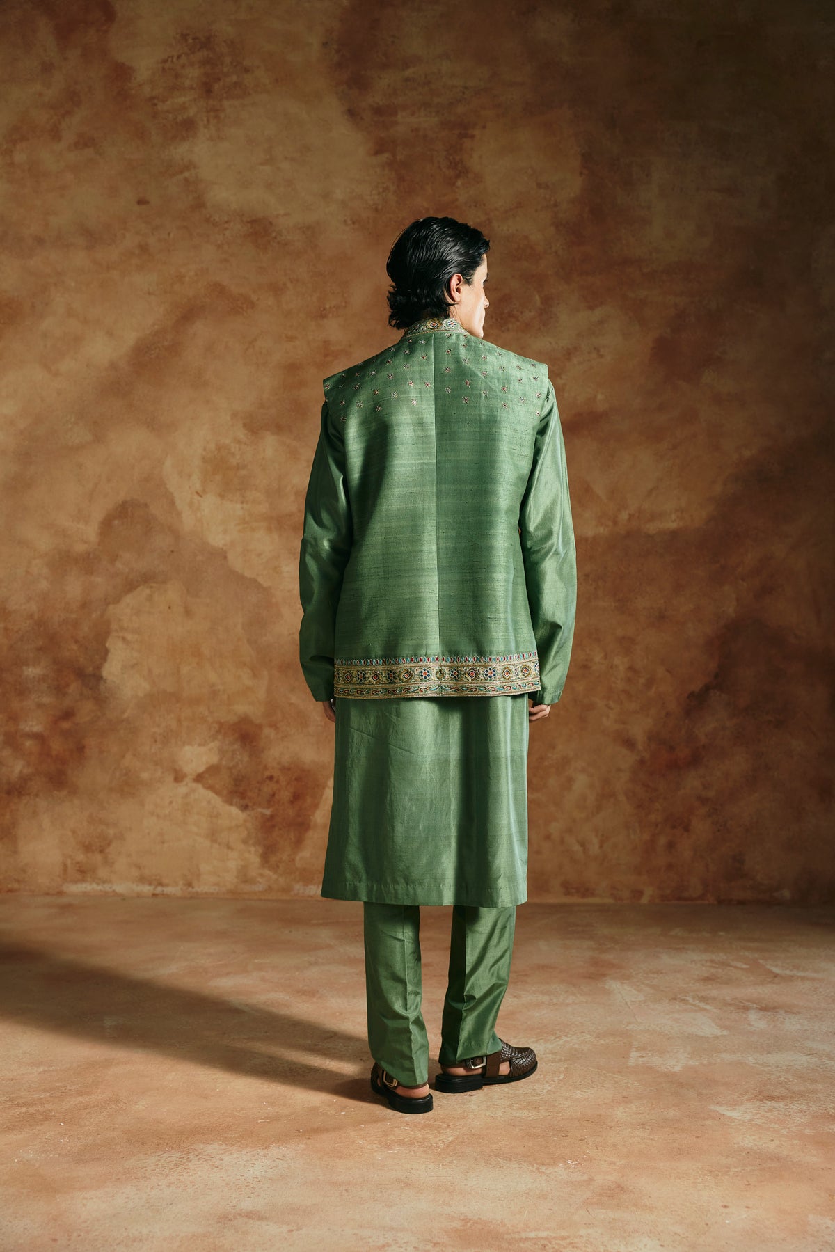 Green Nehru jacket