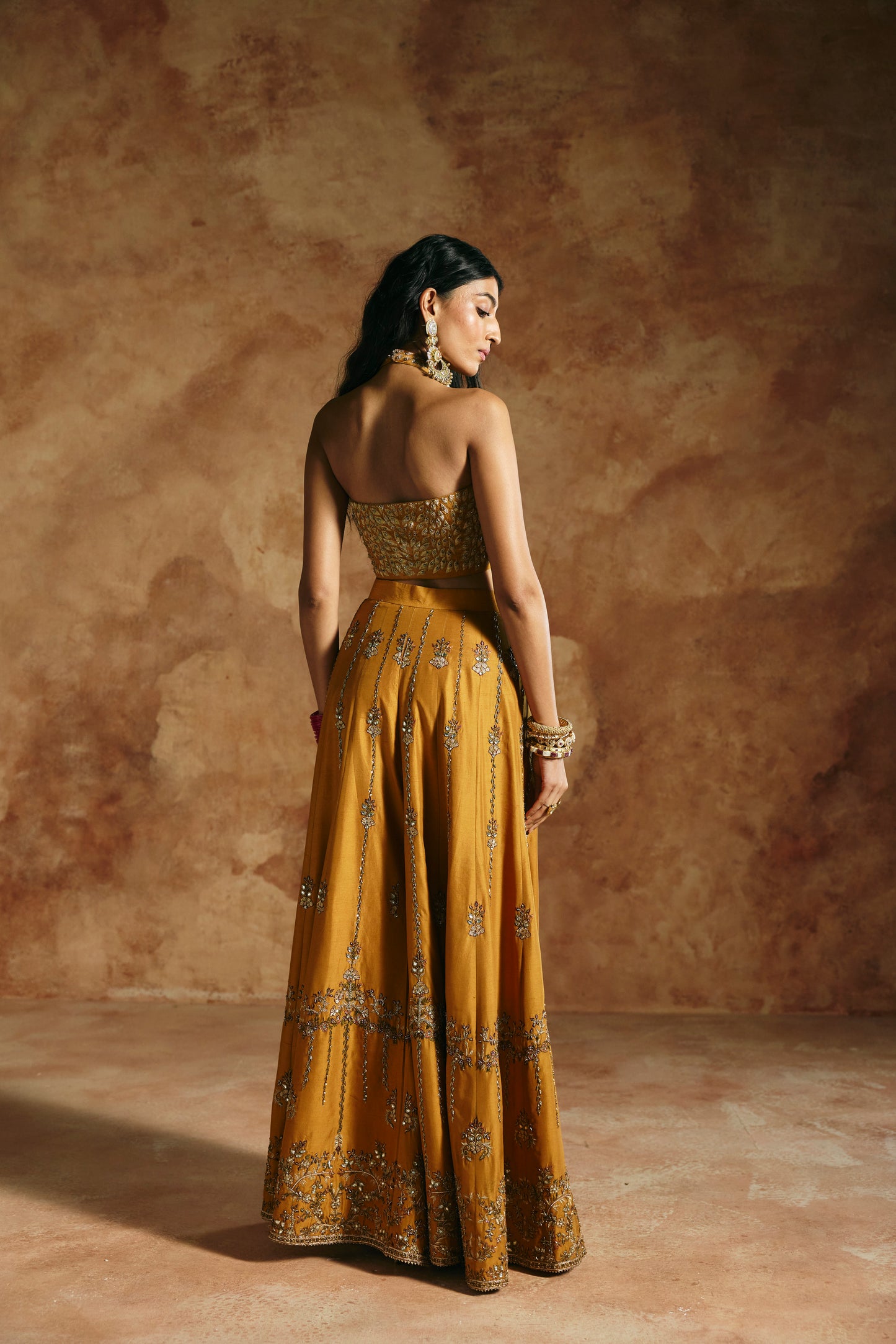 Mustard sharara set