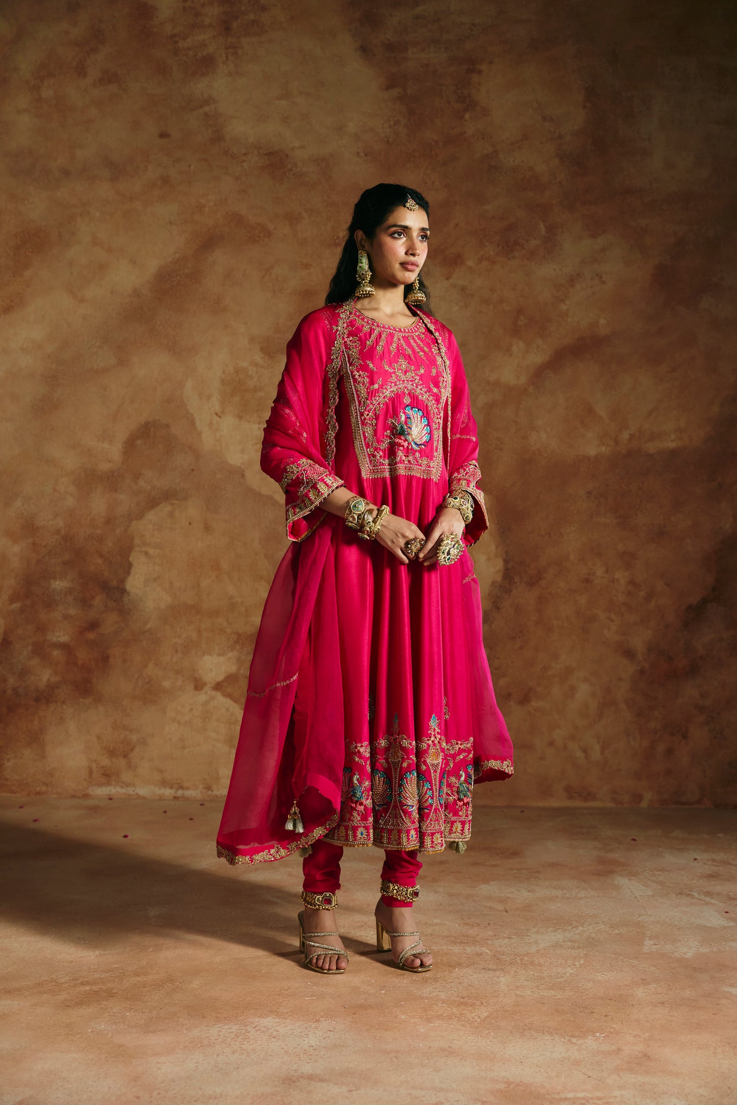 Fuchsia pink kurta set