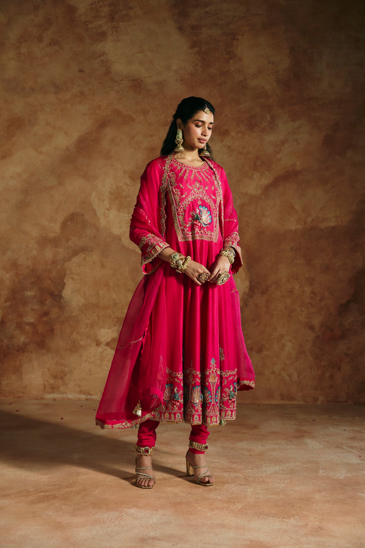 Fuchsia pink kurta set