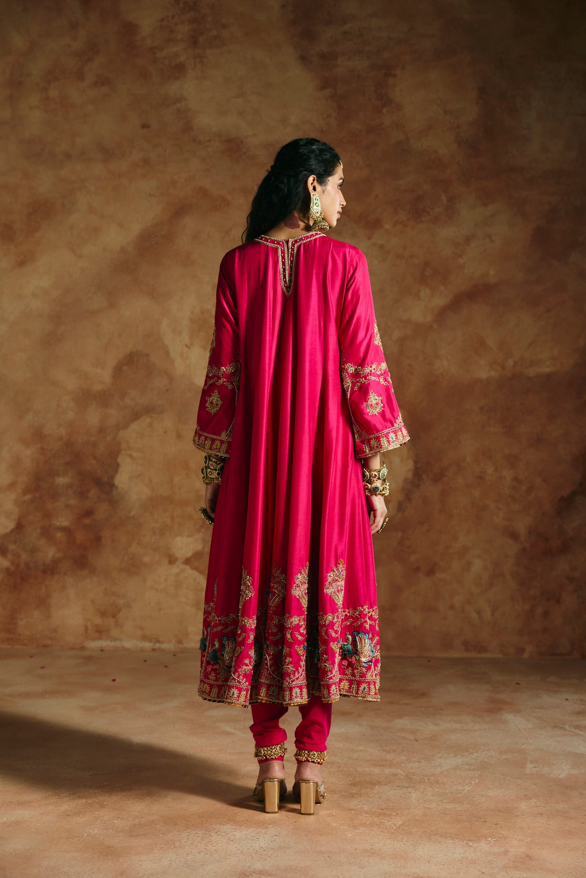 Fuchsia pink kurta set