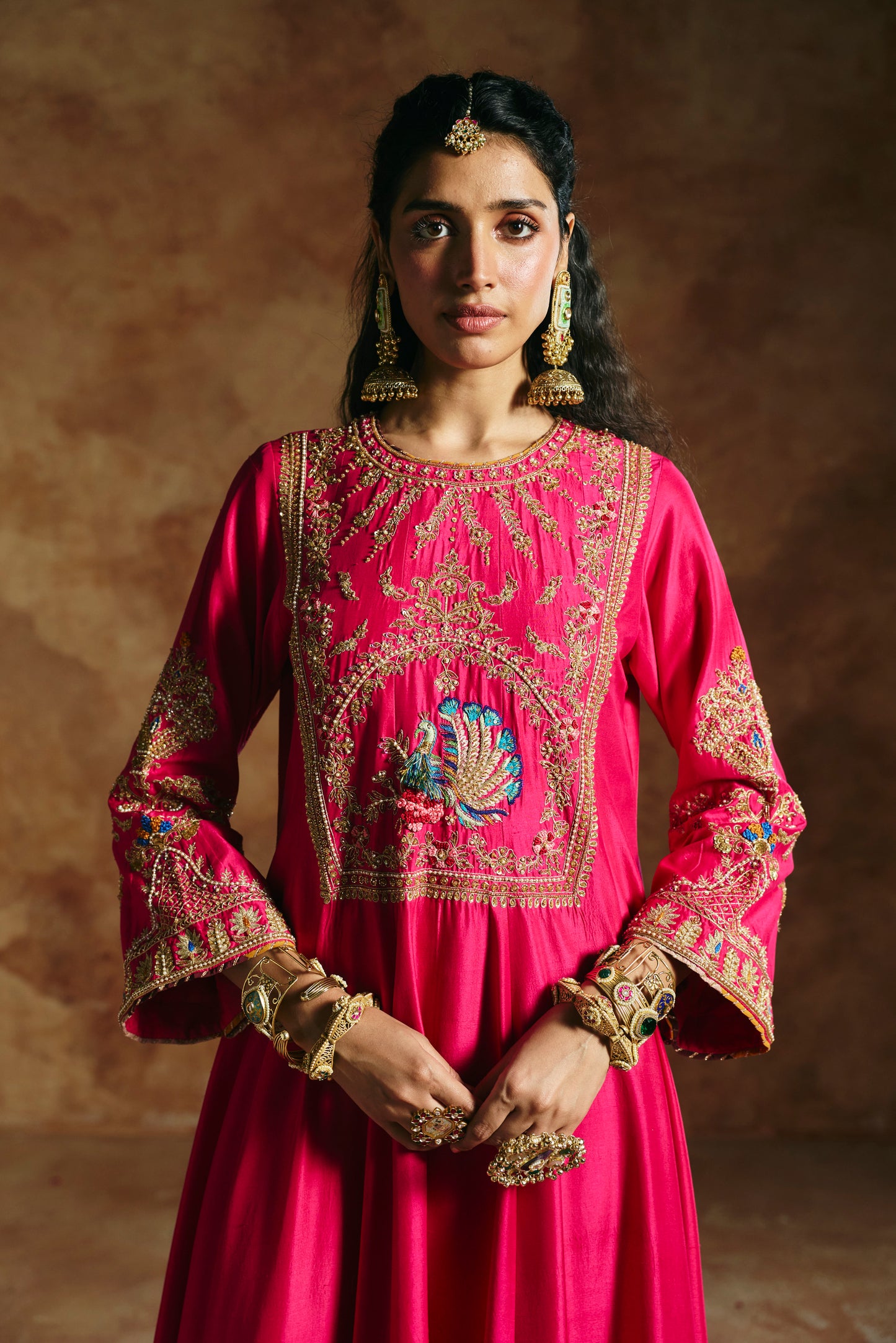 Fuchsia pink kurta set