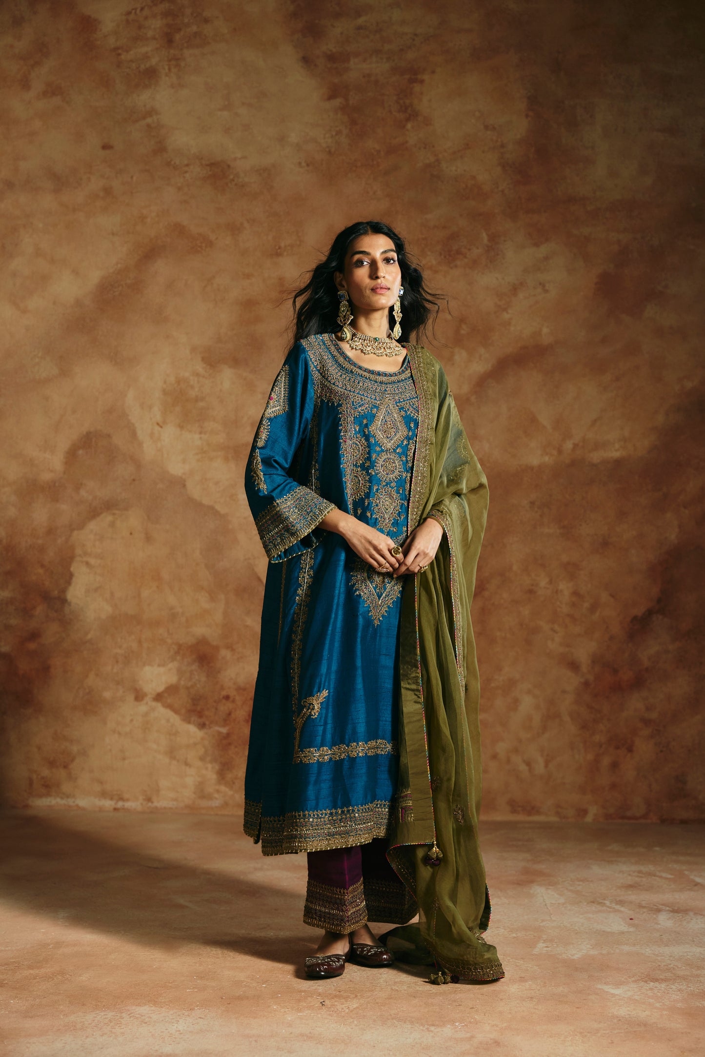 Teal kurta set