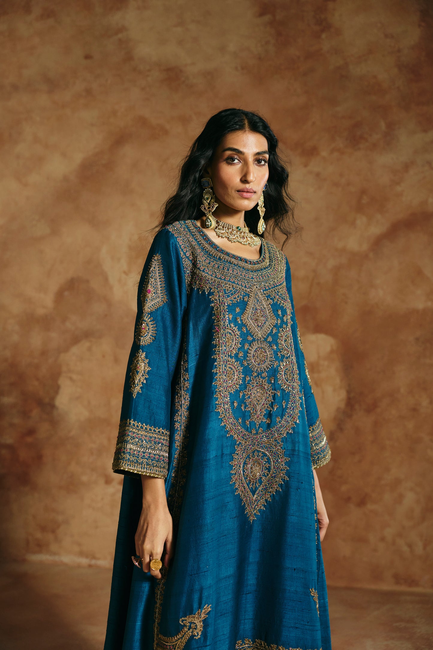 Teal kurta set